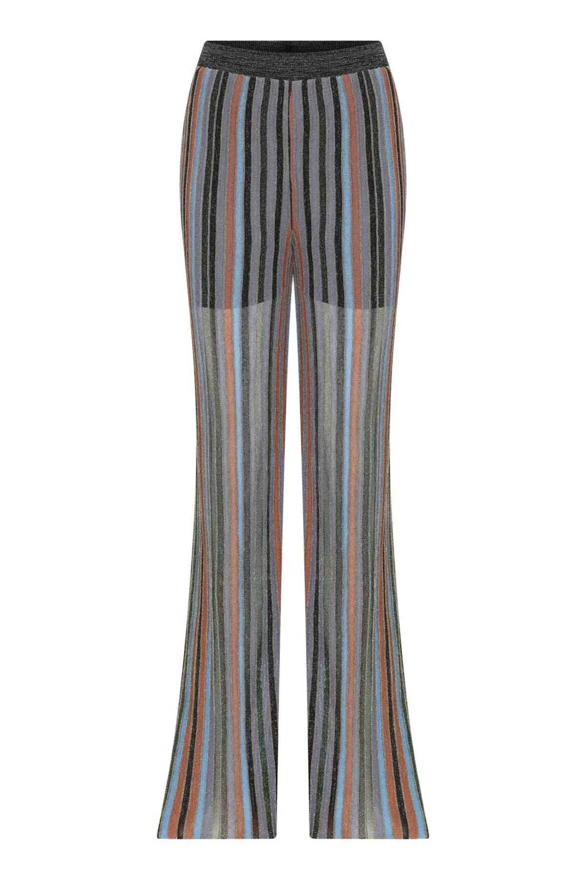  Geniş Paça Triko Pantolon Standart Renk - 4