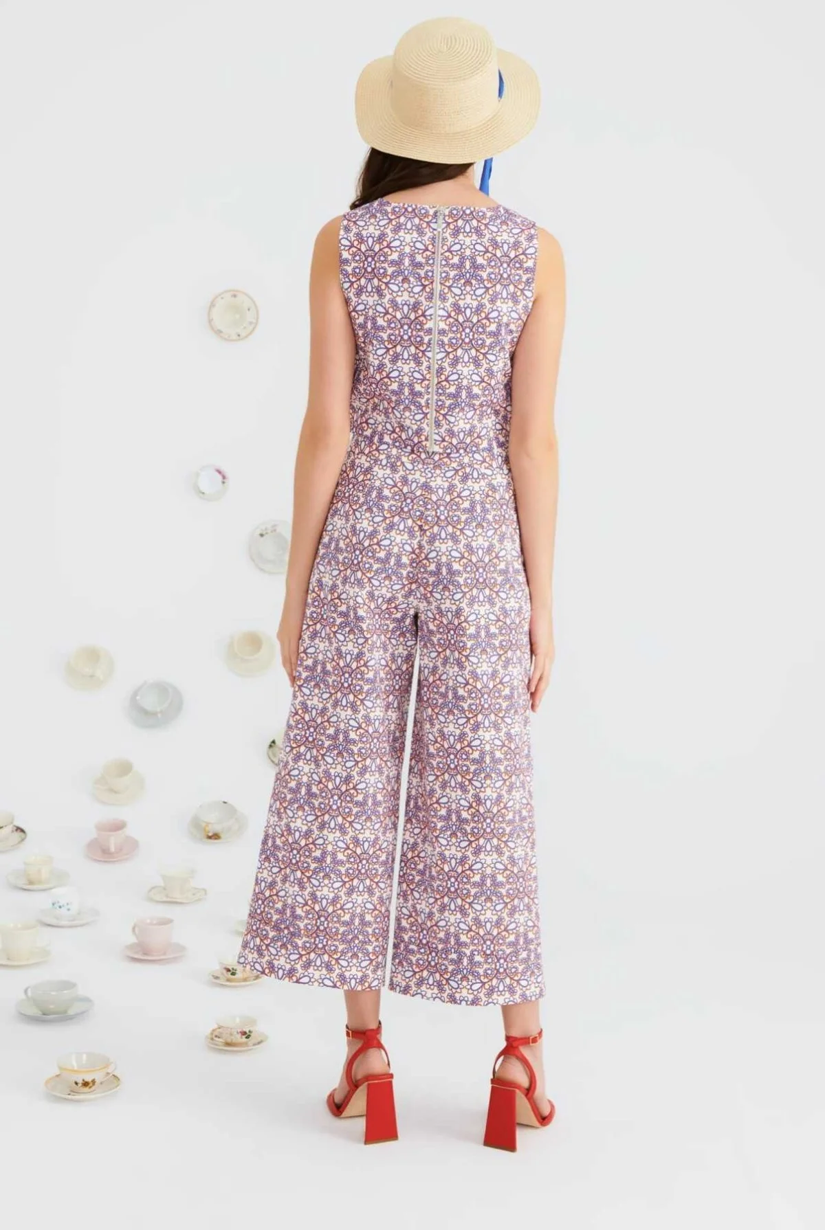 Geniş Paçalı Desenli Kadın Pantolon Standart Renk - 2