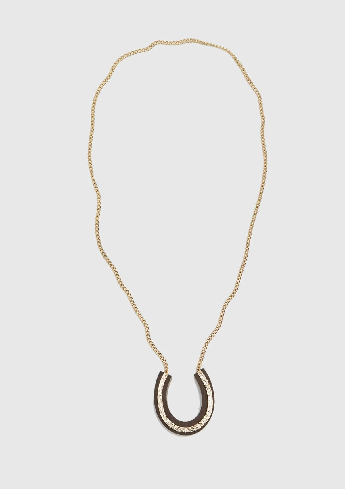 Gold Zincir Figürlü Kolye Kahve - 1