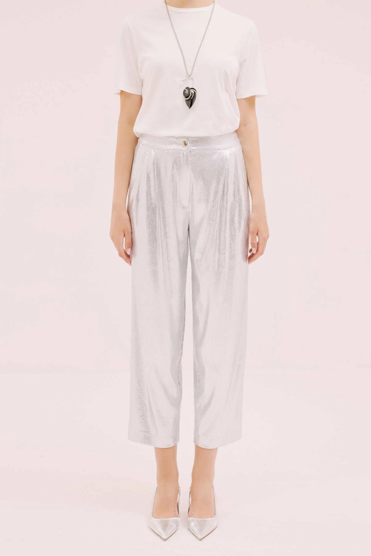 Payet Pantolon Gümüş - 1