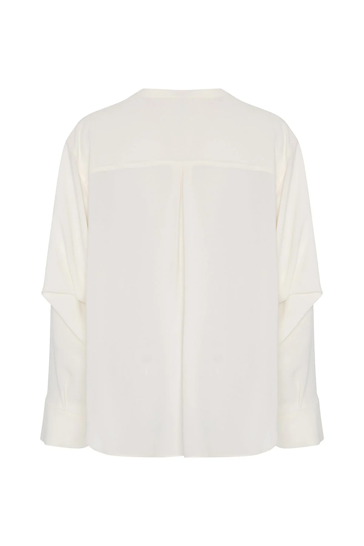 Hakim Yaka Geniş Kesim Gömlek Ekru - 6