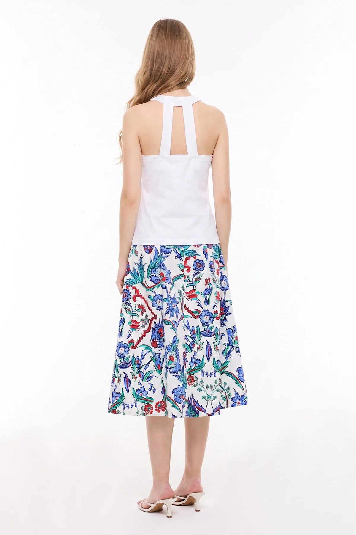 Halter Yaka T-shirt Beyaz - 2