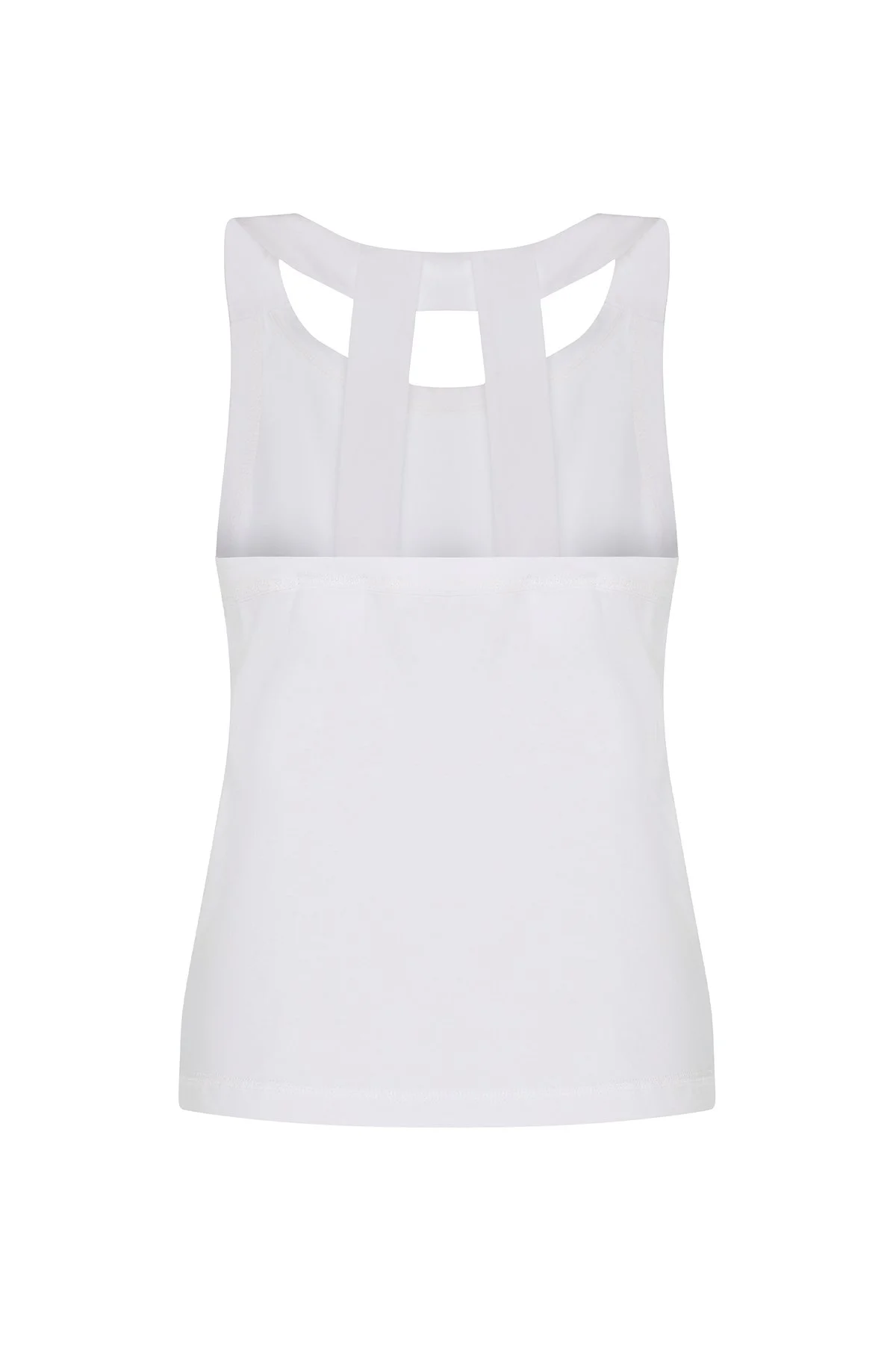 Halter Yaka T-shirt Beyaz - 4