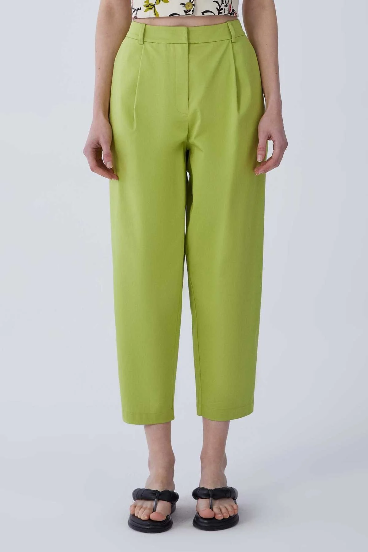 Havuç Kesim Kadın Pantolon Yeşil - 1