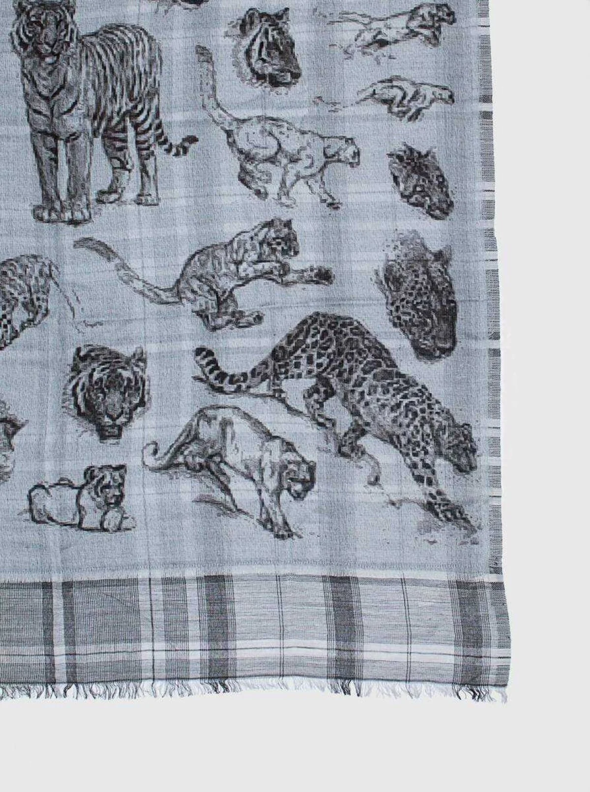  Hayvan Figürlü Şal Gri - 2