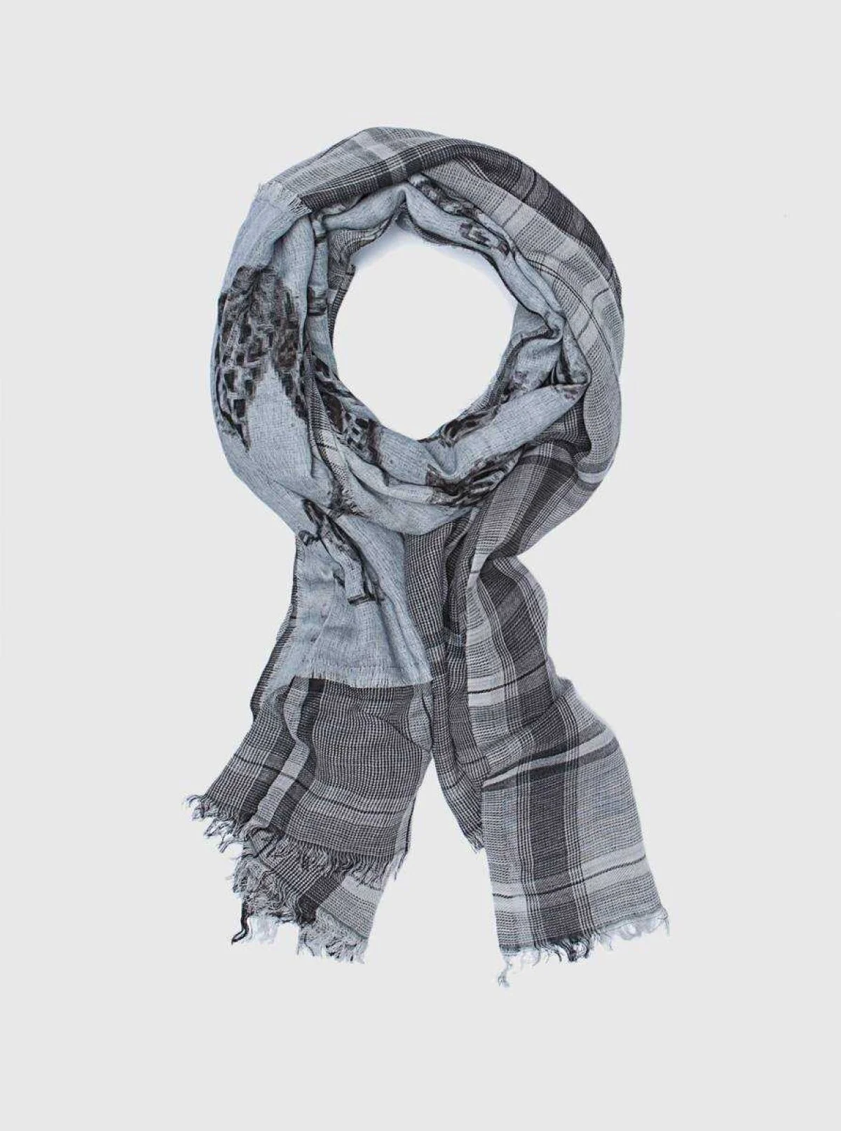  Hayvan Figürlü Şal Gri - 1