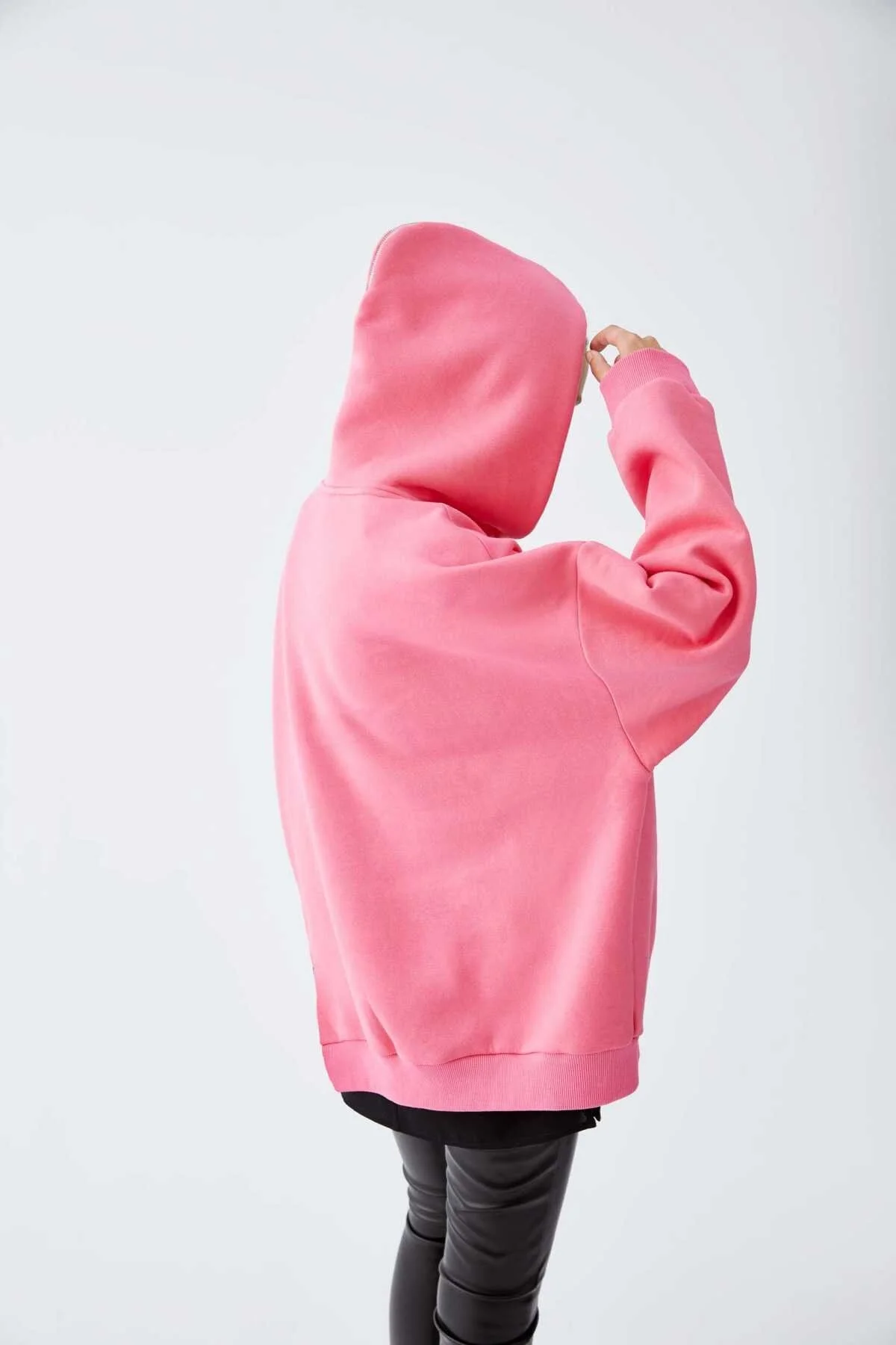  Hoodie Baskılı Kadın Sweatshirt Pembe - 2