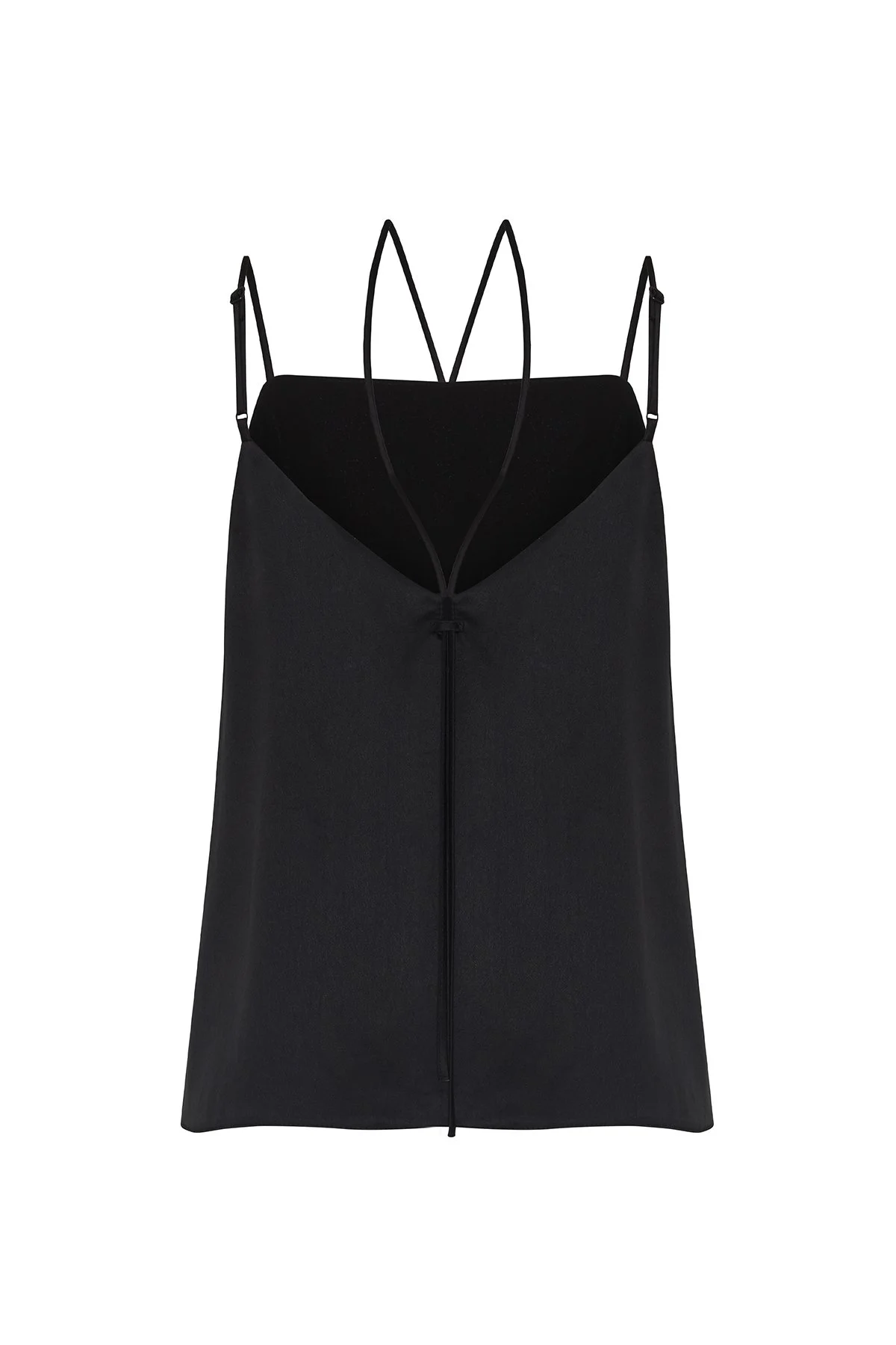 İnce Askılı Dekolteli Bluz Siyah - 5