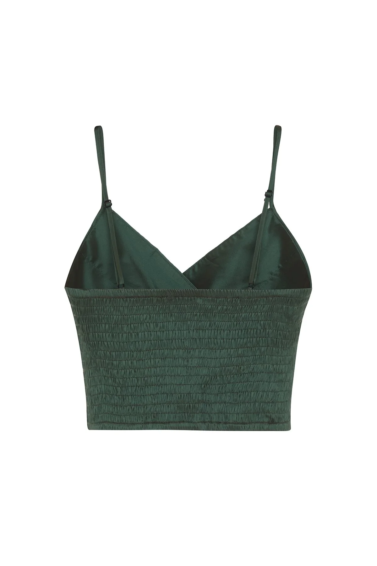 İnce Askılı Drapeli Büstiyer Yeşil - 6