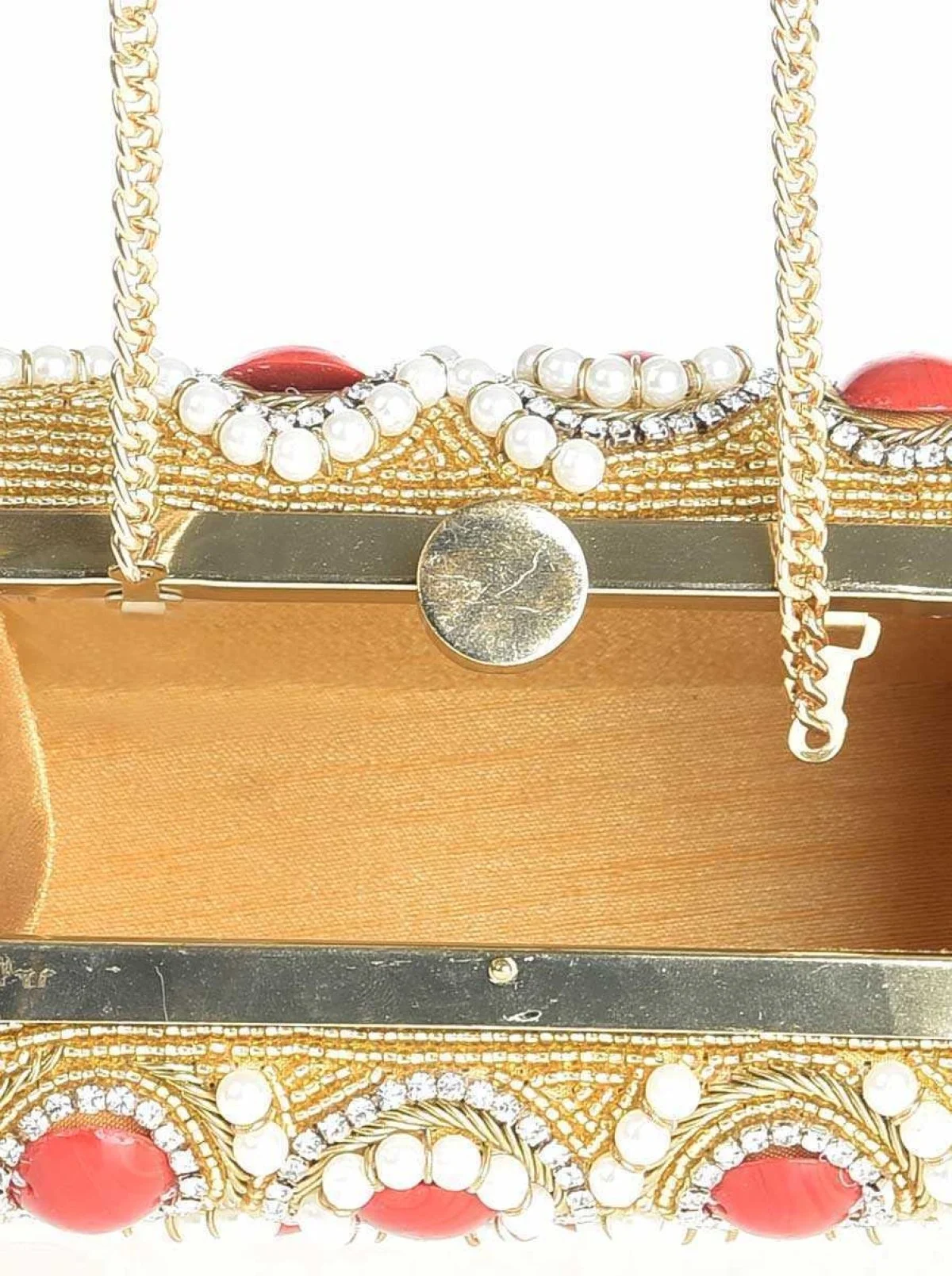 İncili Zincirli Çanta Standart Renk - 2