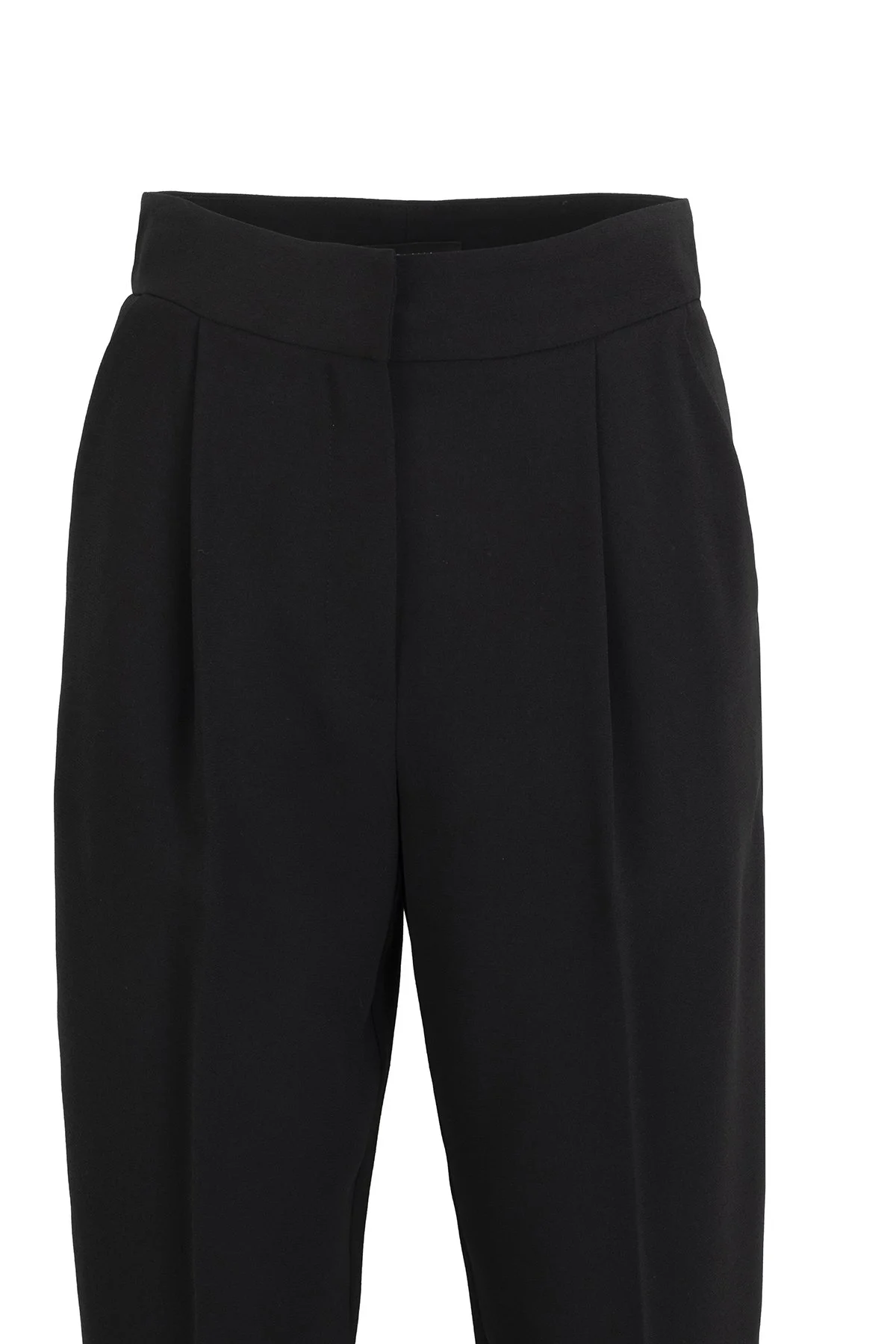 Pileli Krep Pantolon Siyah - 3