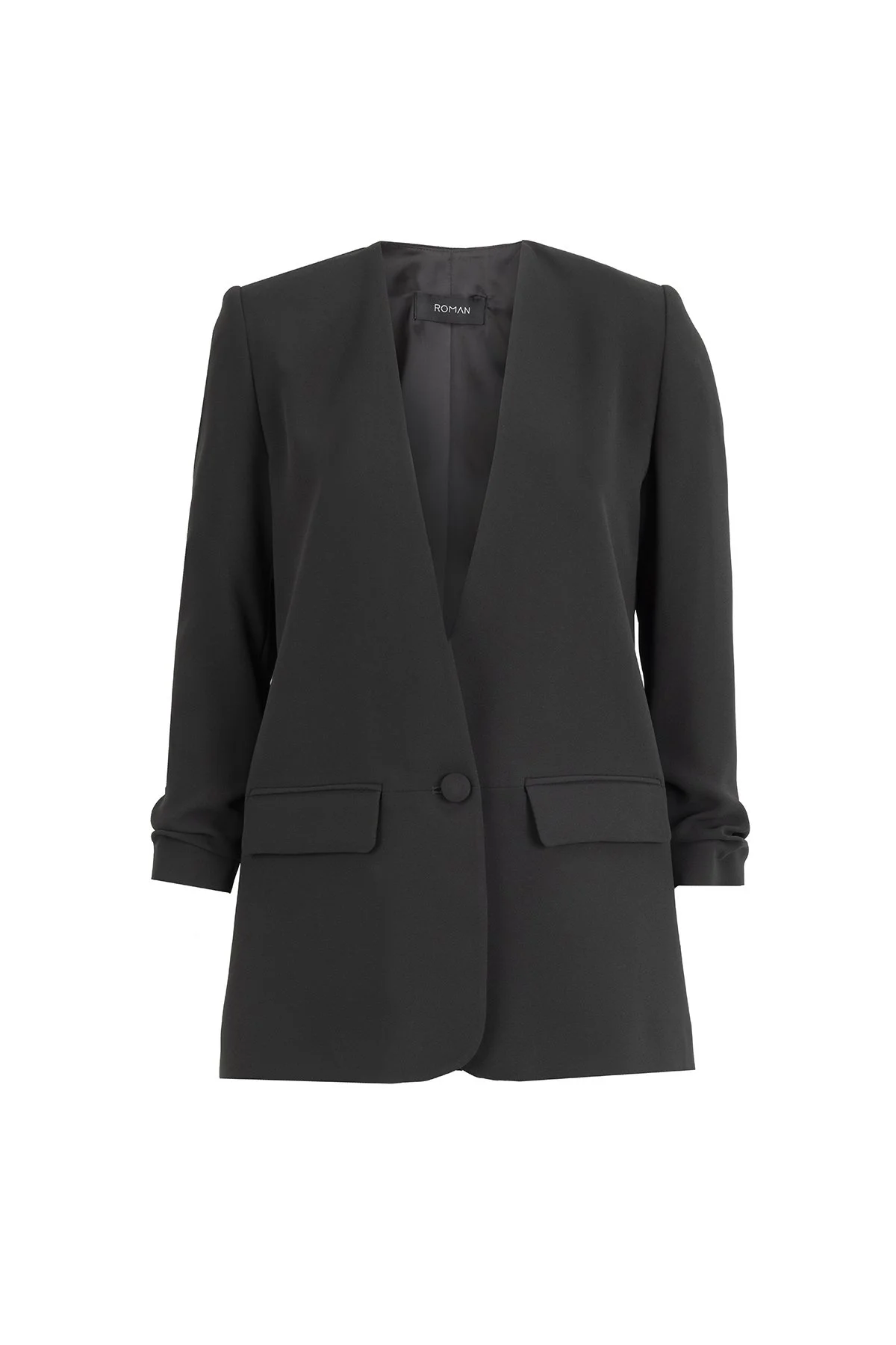 Büzgülü Kol Detaylı Ceket Antrasit - 1