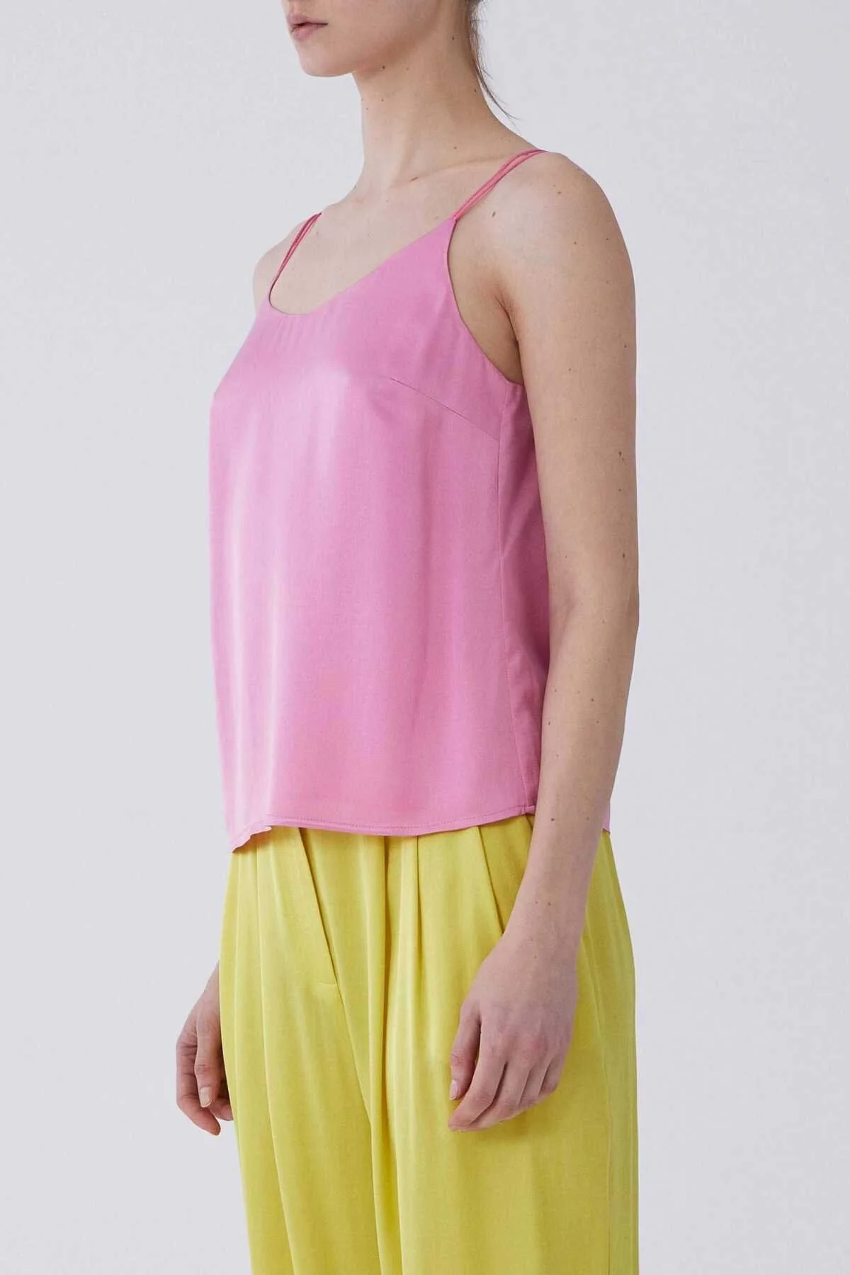 İp Askılı Saten Bluz Pembe - 3