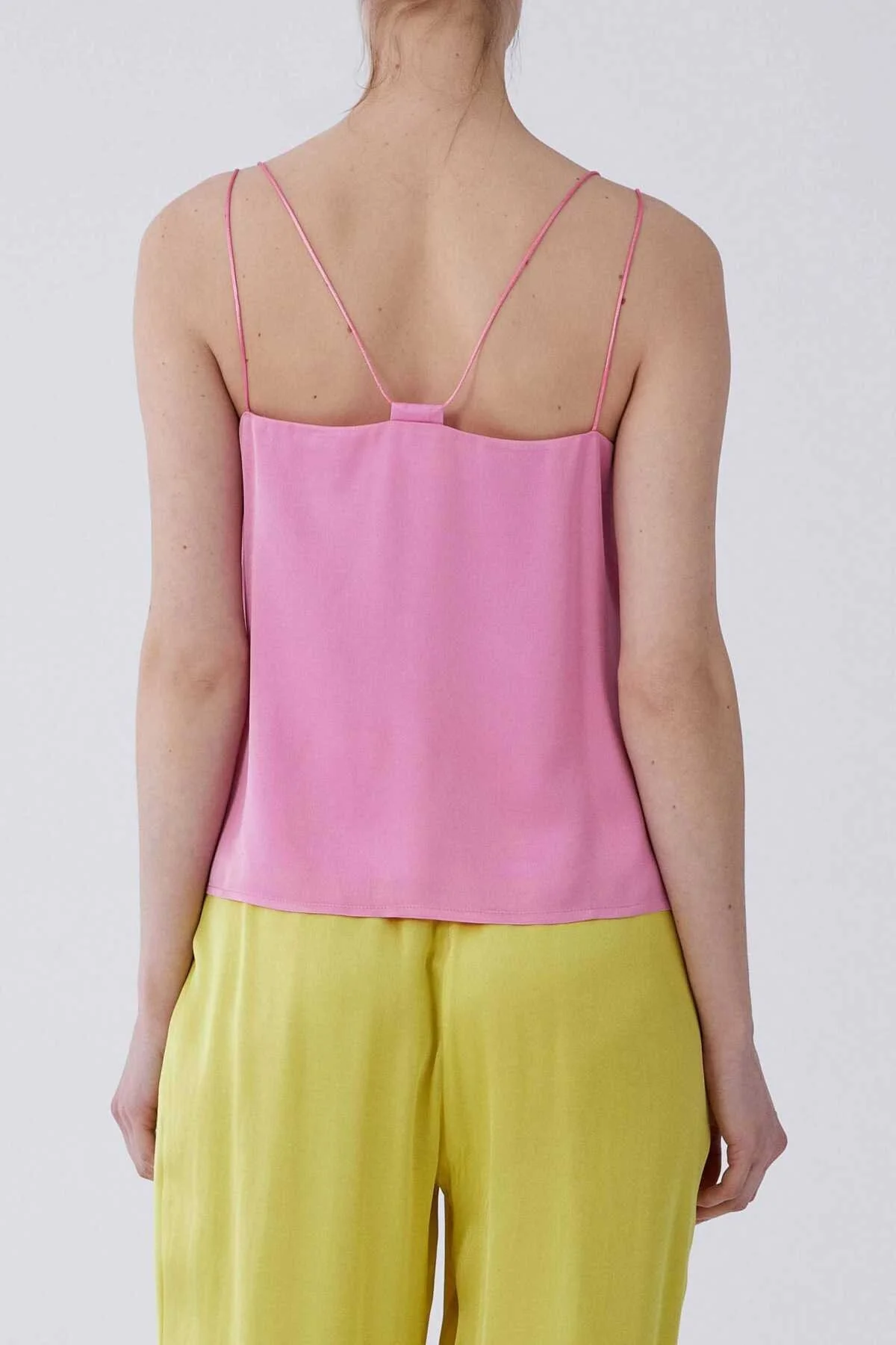 İp Askılı Saten Bluz Pembe - 2
