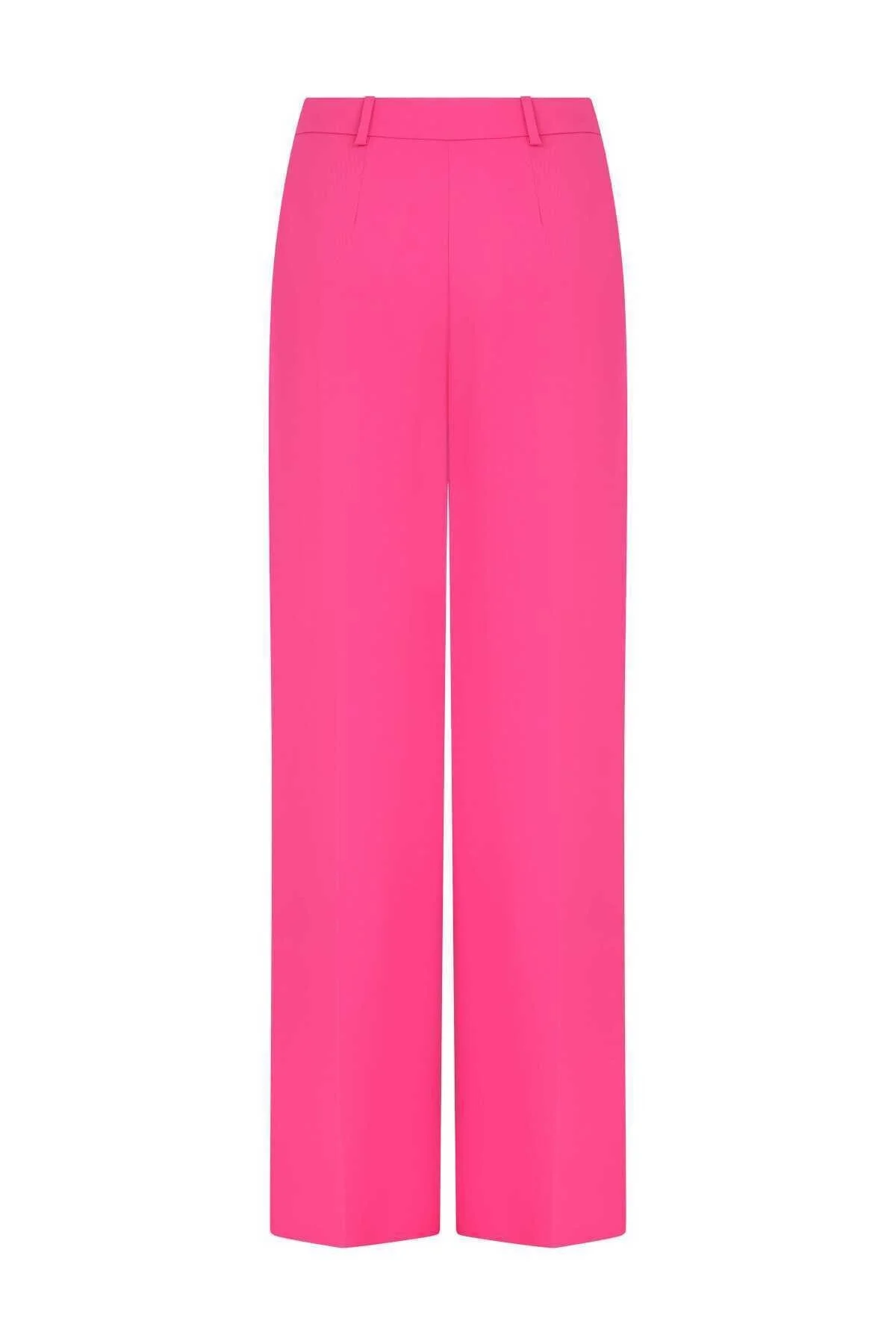  İpek Krep Palazzo Kadın Pantolon Fuşya - 5