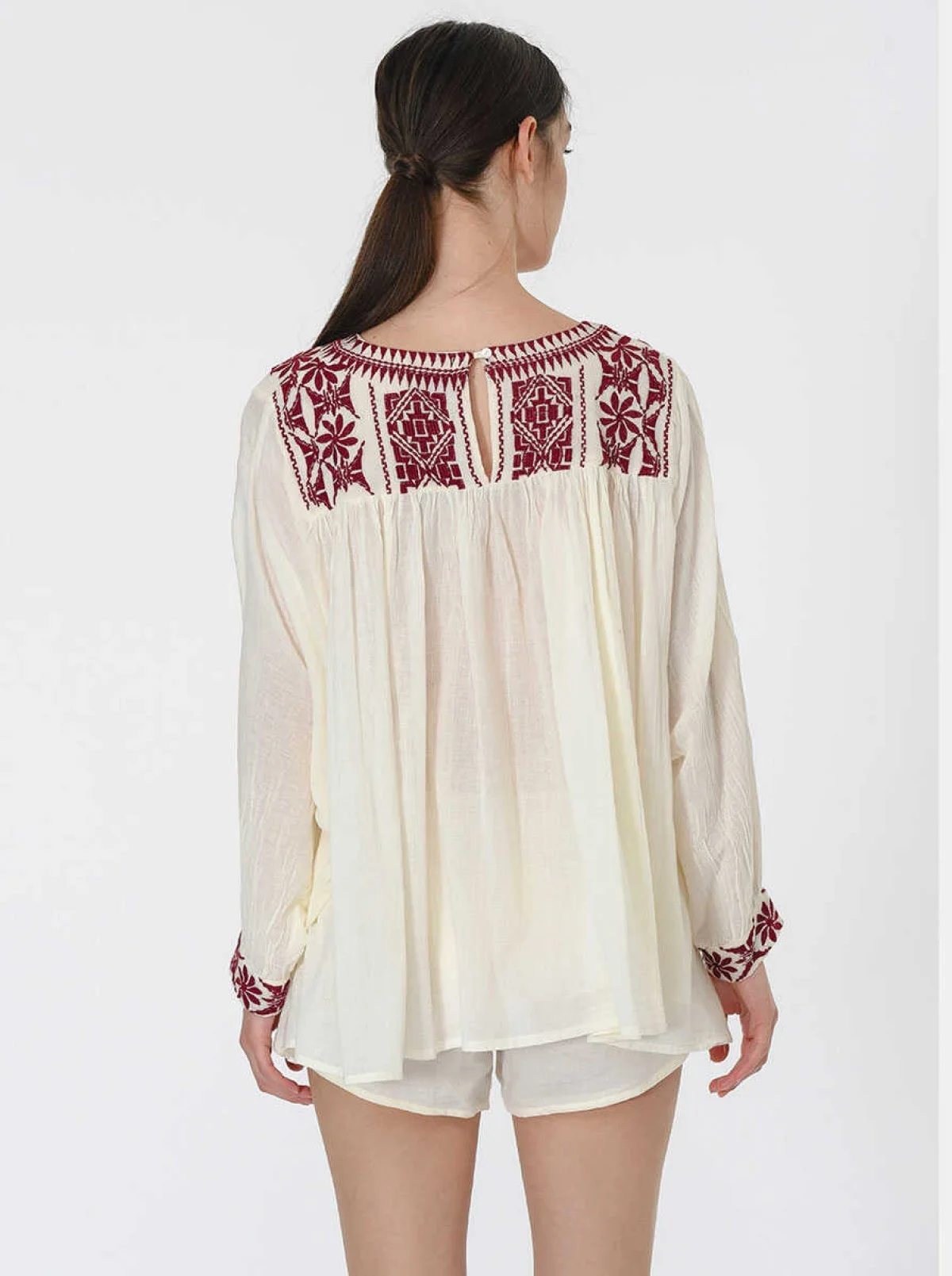İşlemeli Bluz Standart Renk - 2