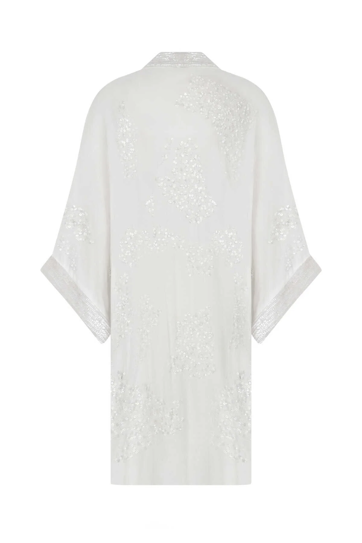 İşlemeli Desenli Abiye Kimono Standart Renk - 5