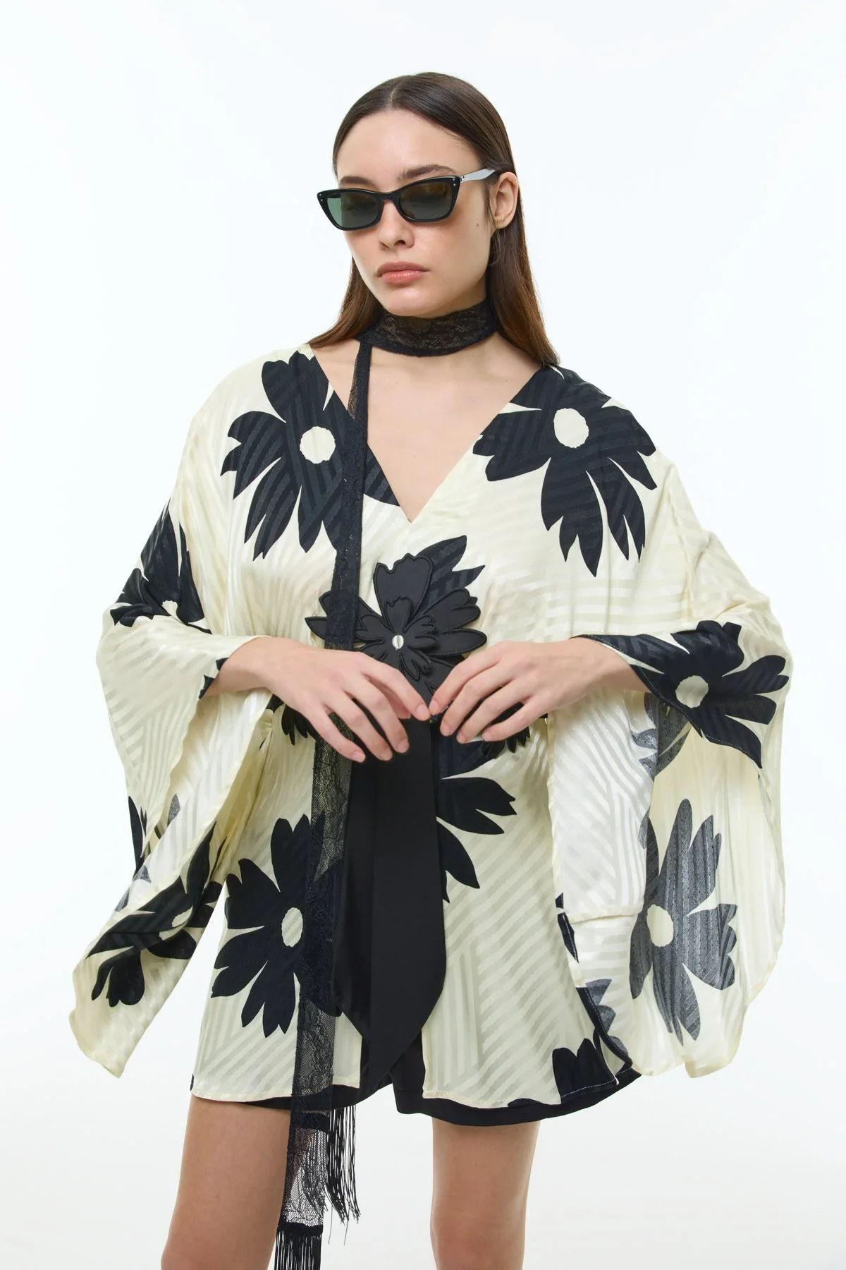 İspanyol Kol Saten Tunik Standart Renk - 4