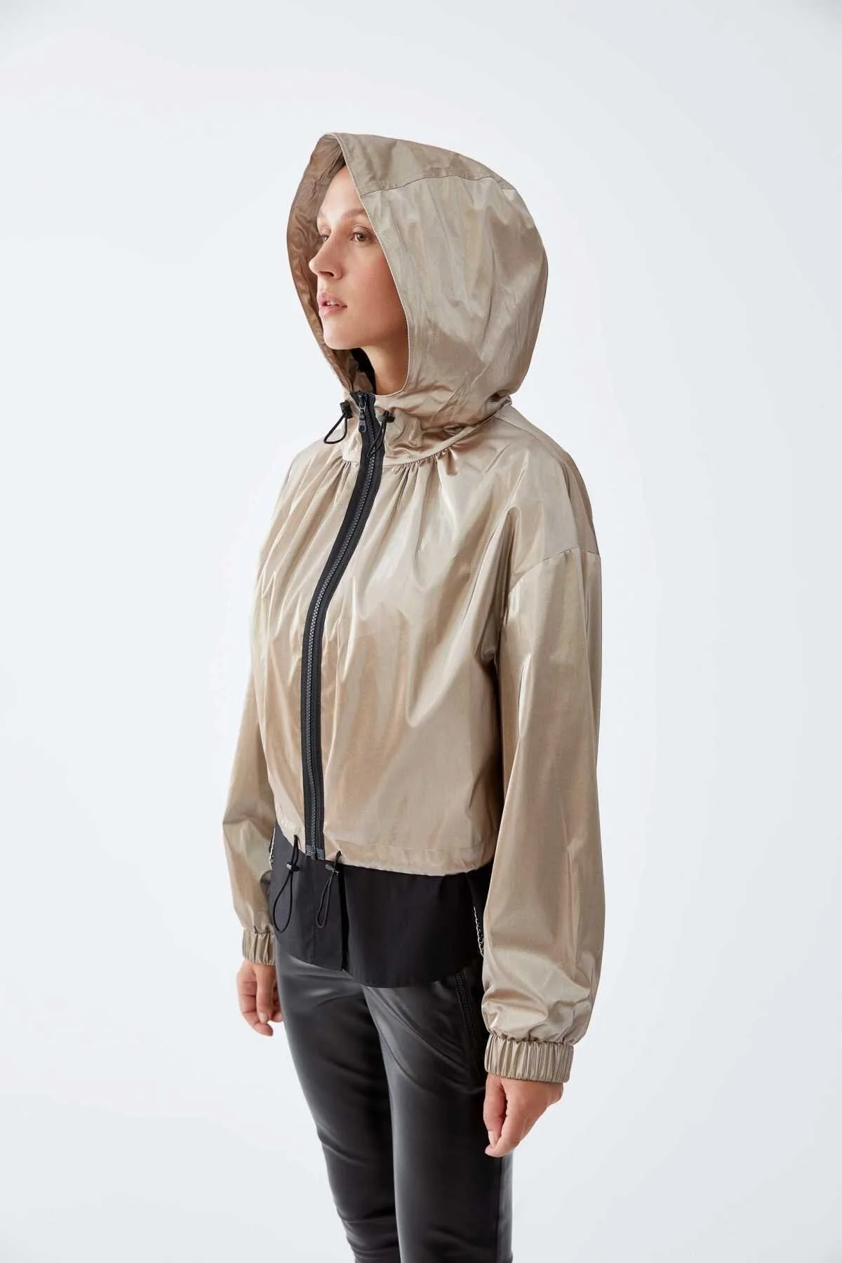 Kapüşonlu Yağmurluk Bej - 1