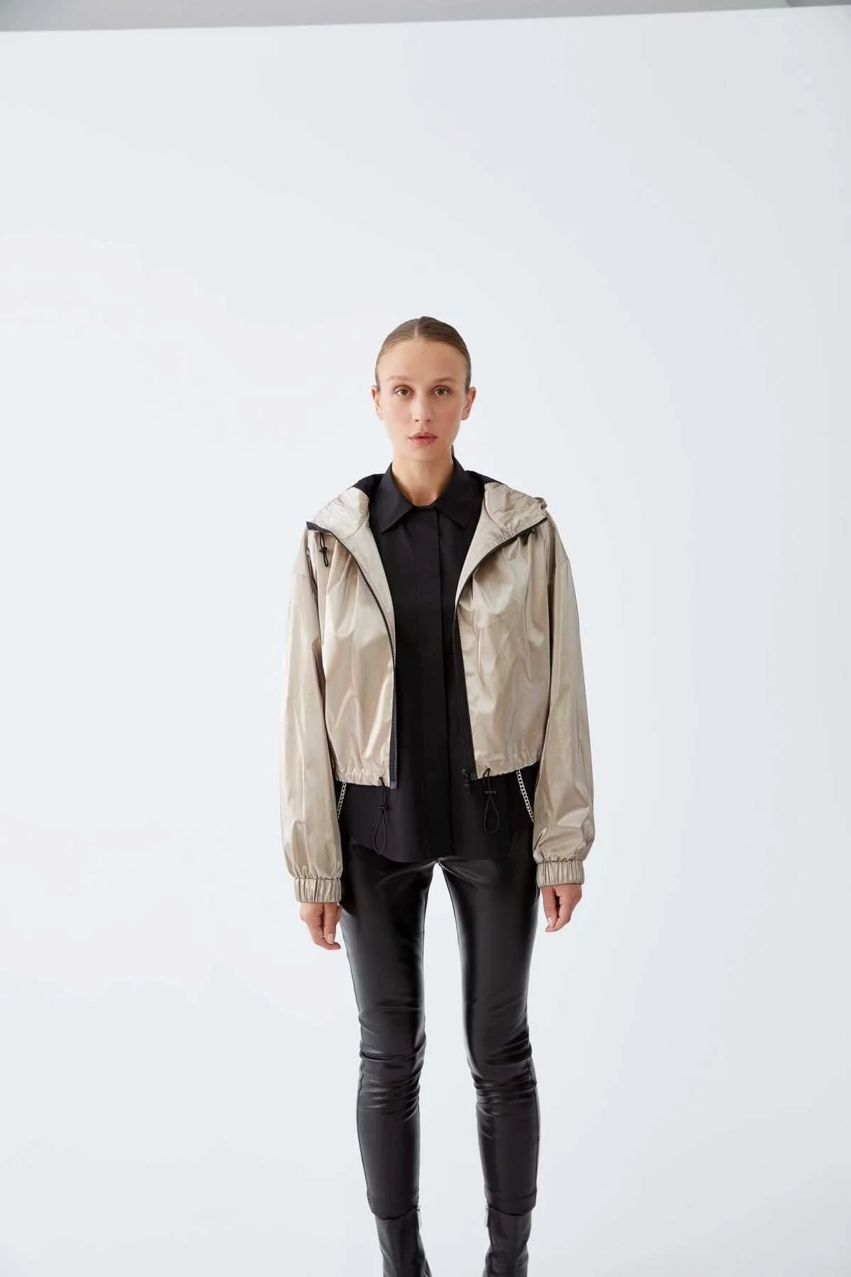 Kapüşonlu Yağmurluk Bej - 3