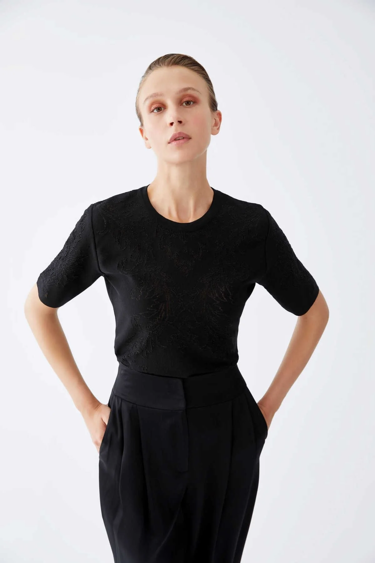 Kısa Kol Triko Siyah - 1