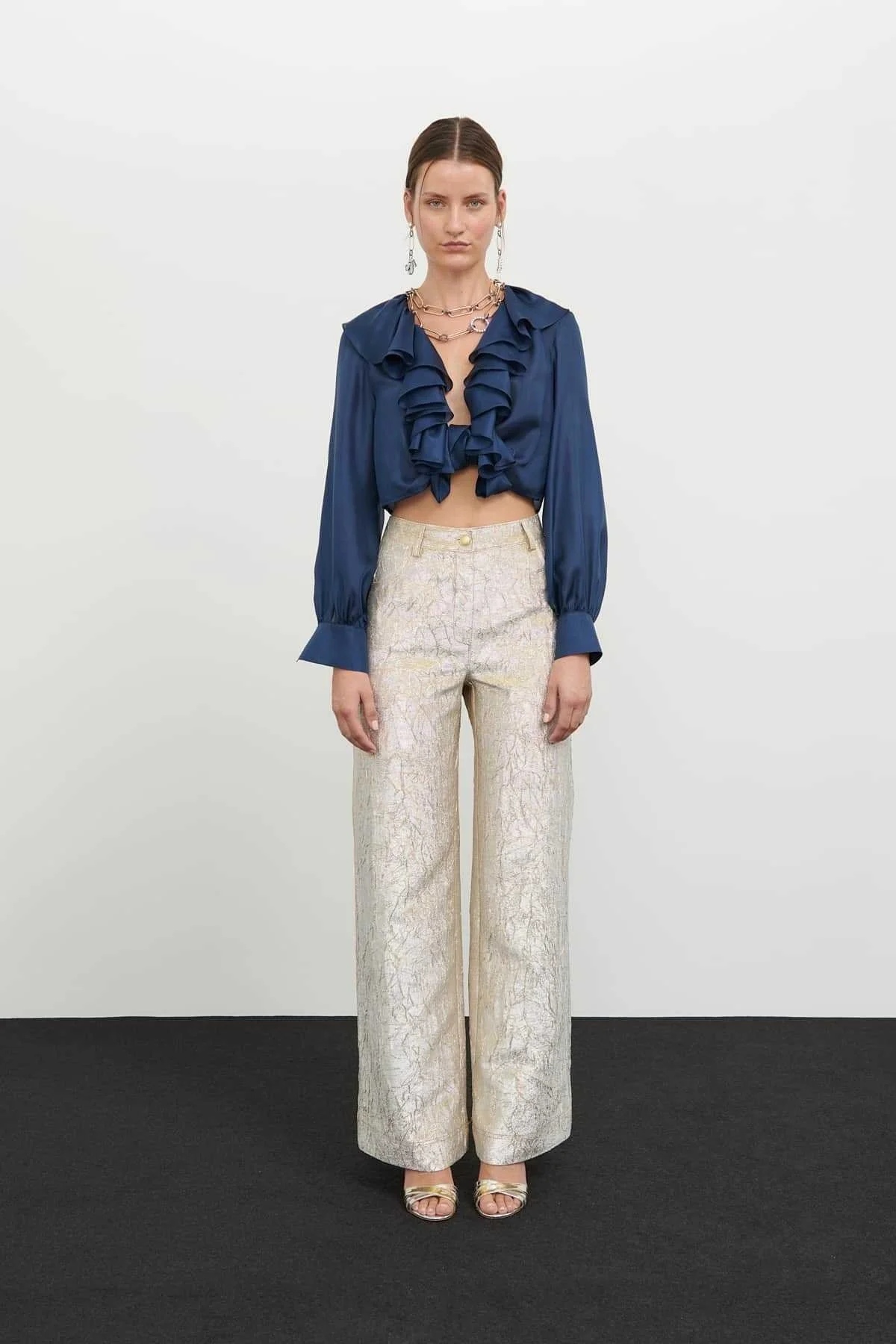 Jakarlı Pantolon Gold - 1