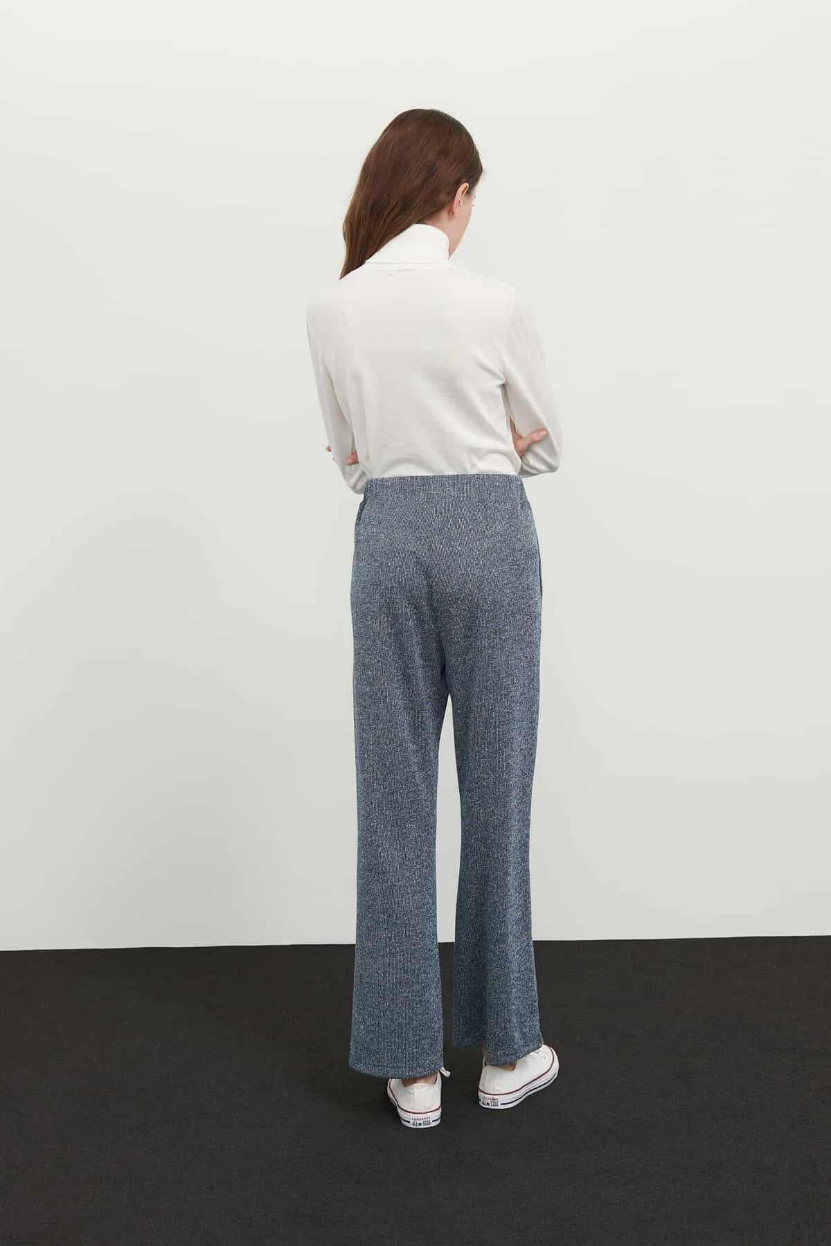 Beli Lastikli Örme Pantolon Standart Renk - 2