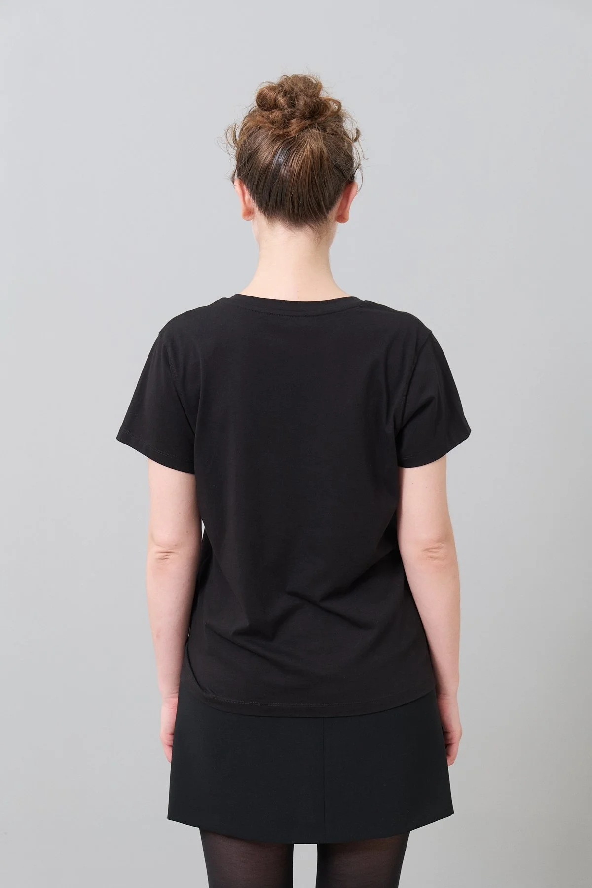 Basic V Yaka T-shirt Siyah - 2