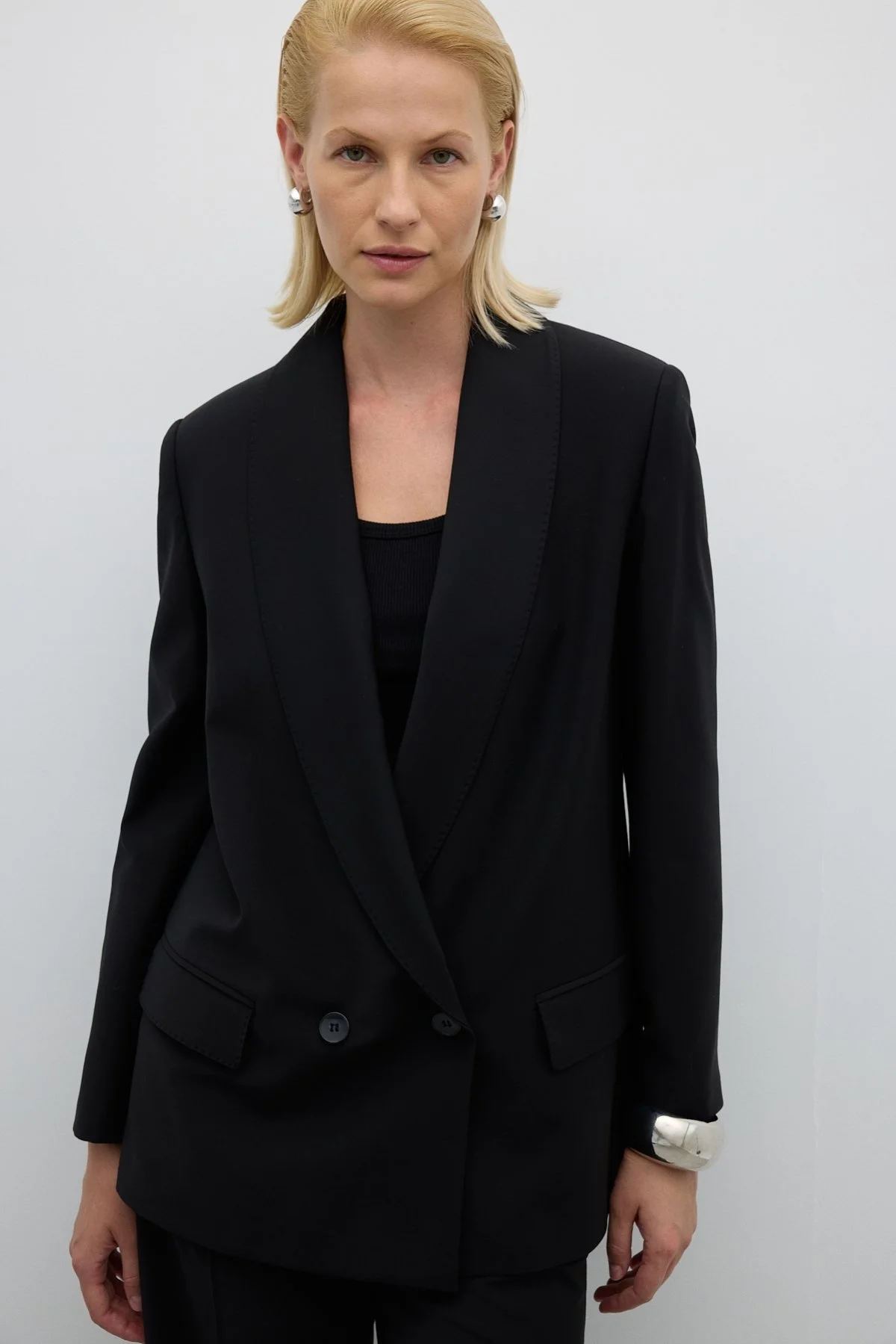 Kruvaze Ceket Siyah - 1