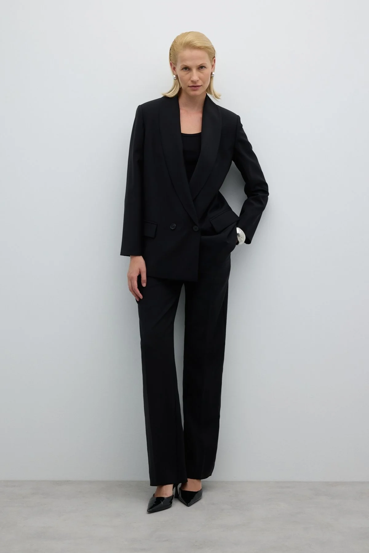 Kruvaze Ceket Siyah - 5