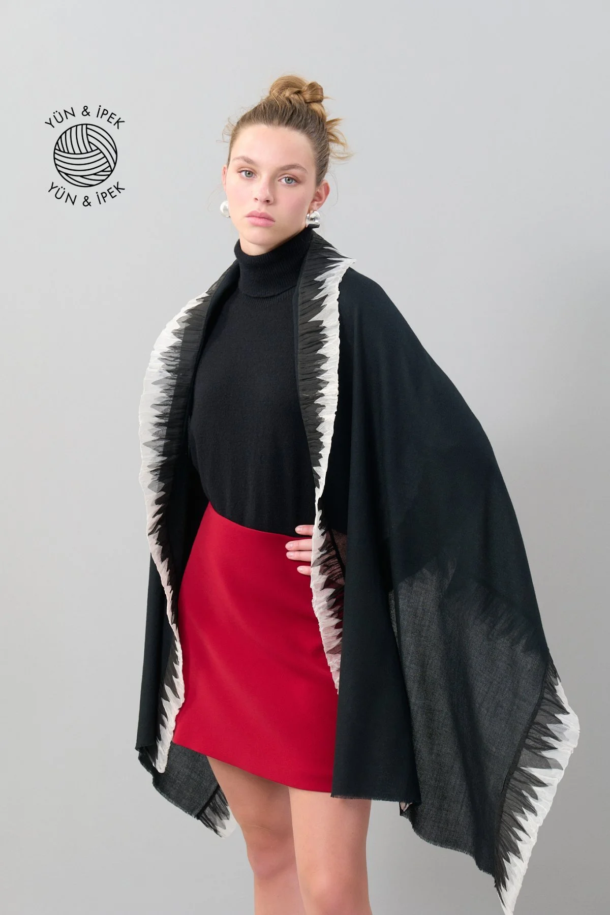 Yün Karışımlı İpek Şal Standart Renk - 1