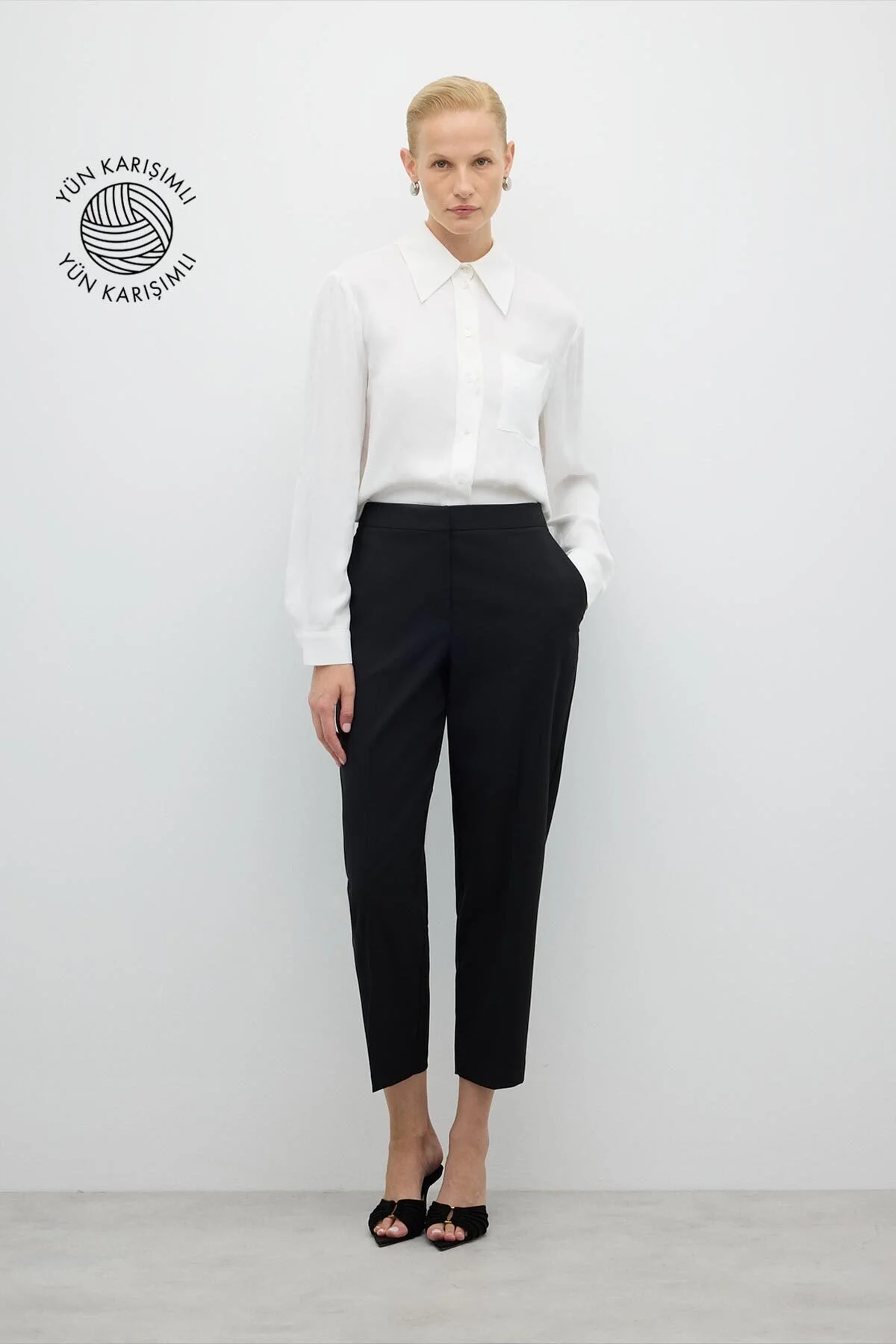 Düz Paça Pantolon Siyah - 1
