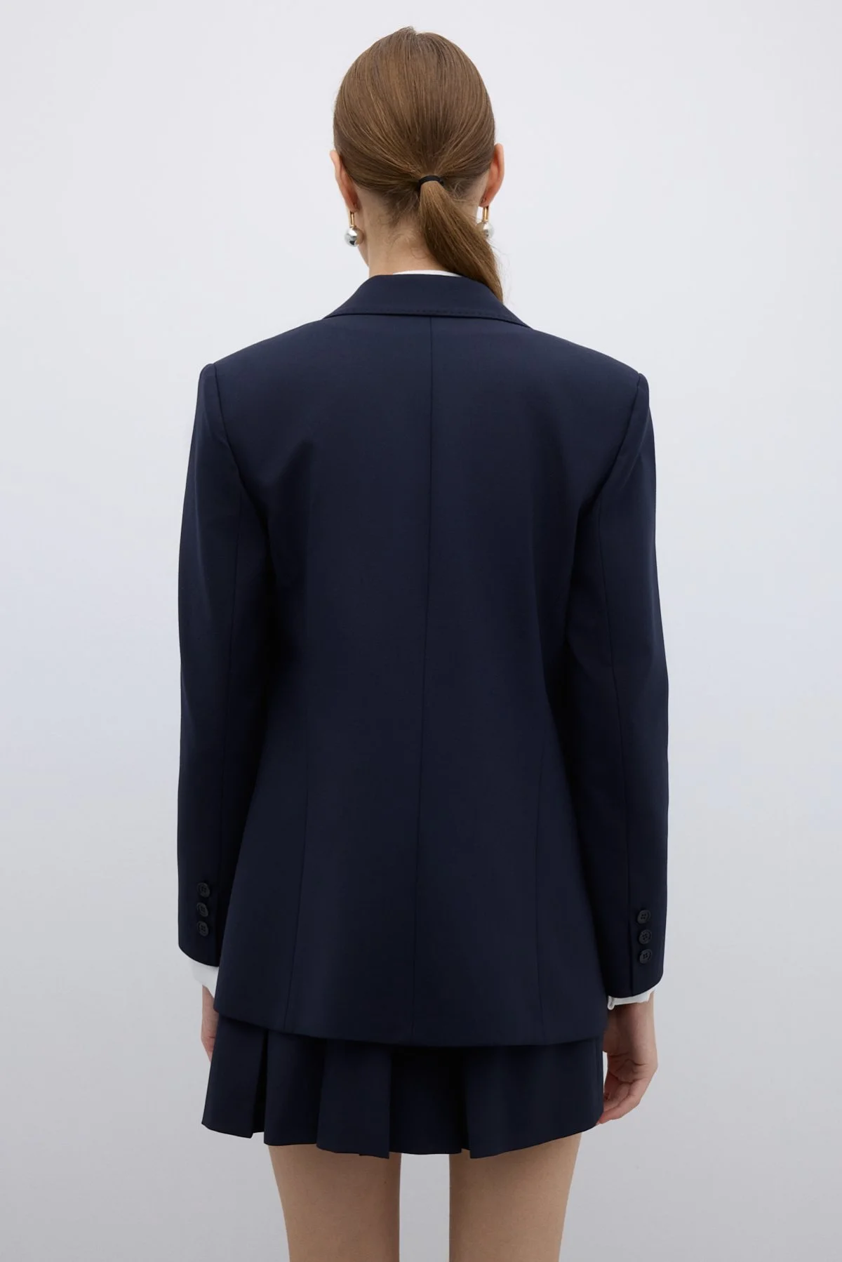 Punto Dikişli Kruvaze Blazer Ceket Lacivert - 2