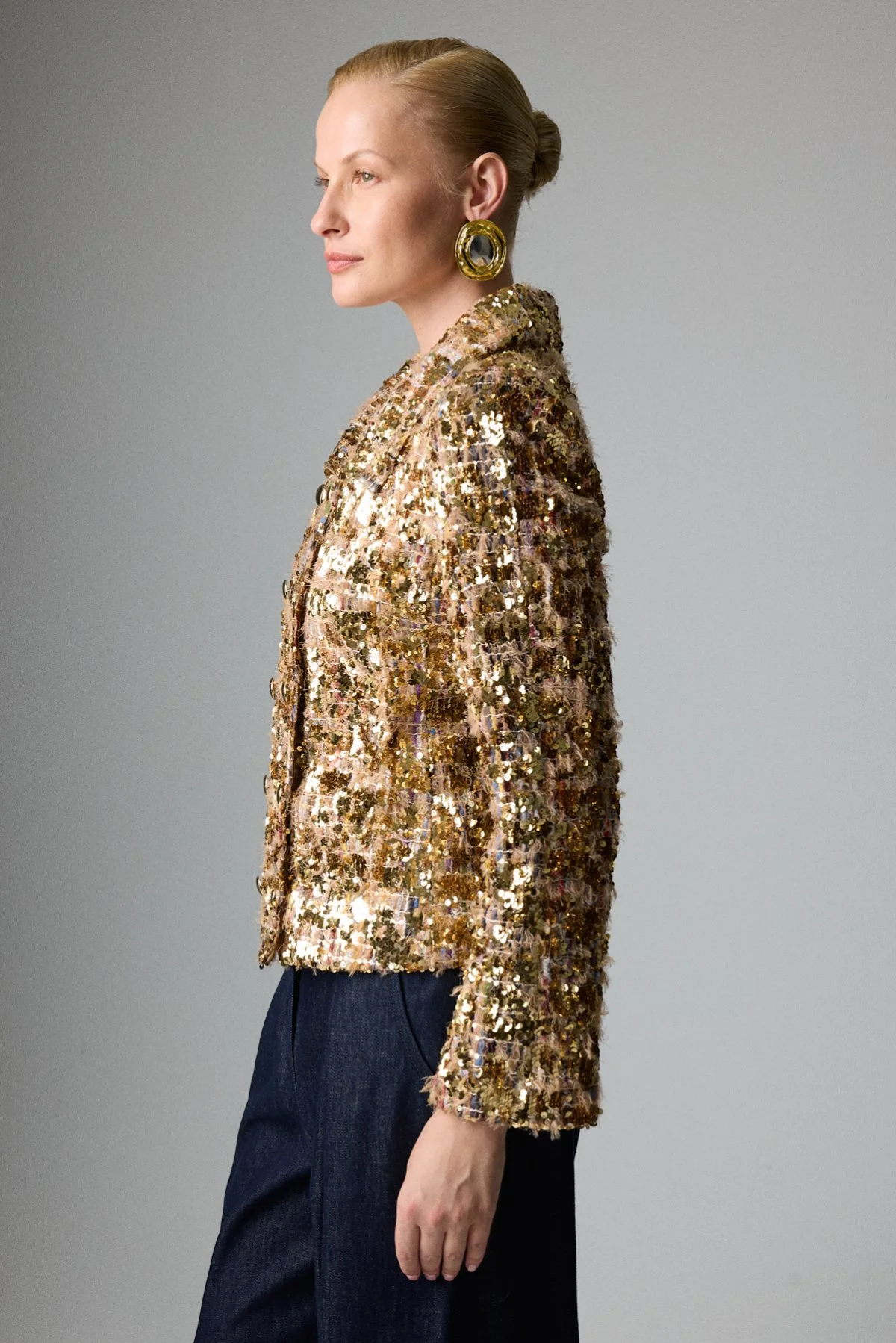Çıtçıt Detaylı Payet Ceket Gold - 5