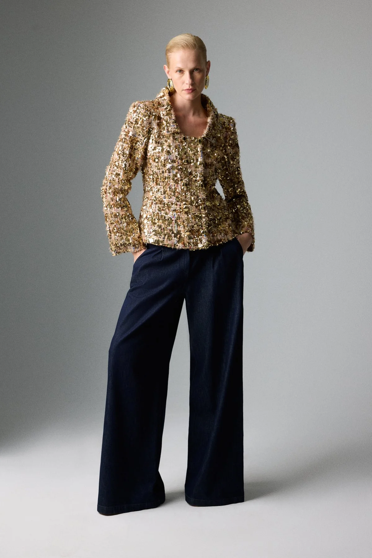 Çıtçıt Detaylı Payet Ceket Gold - 3