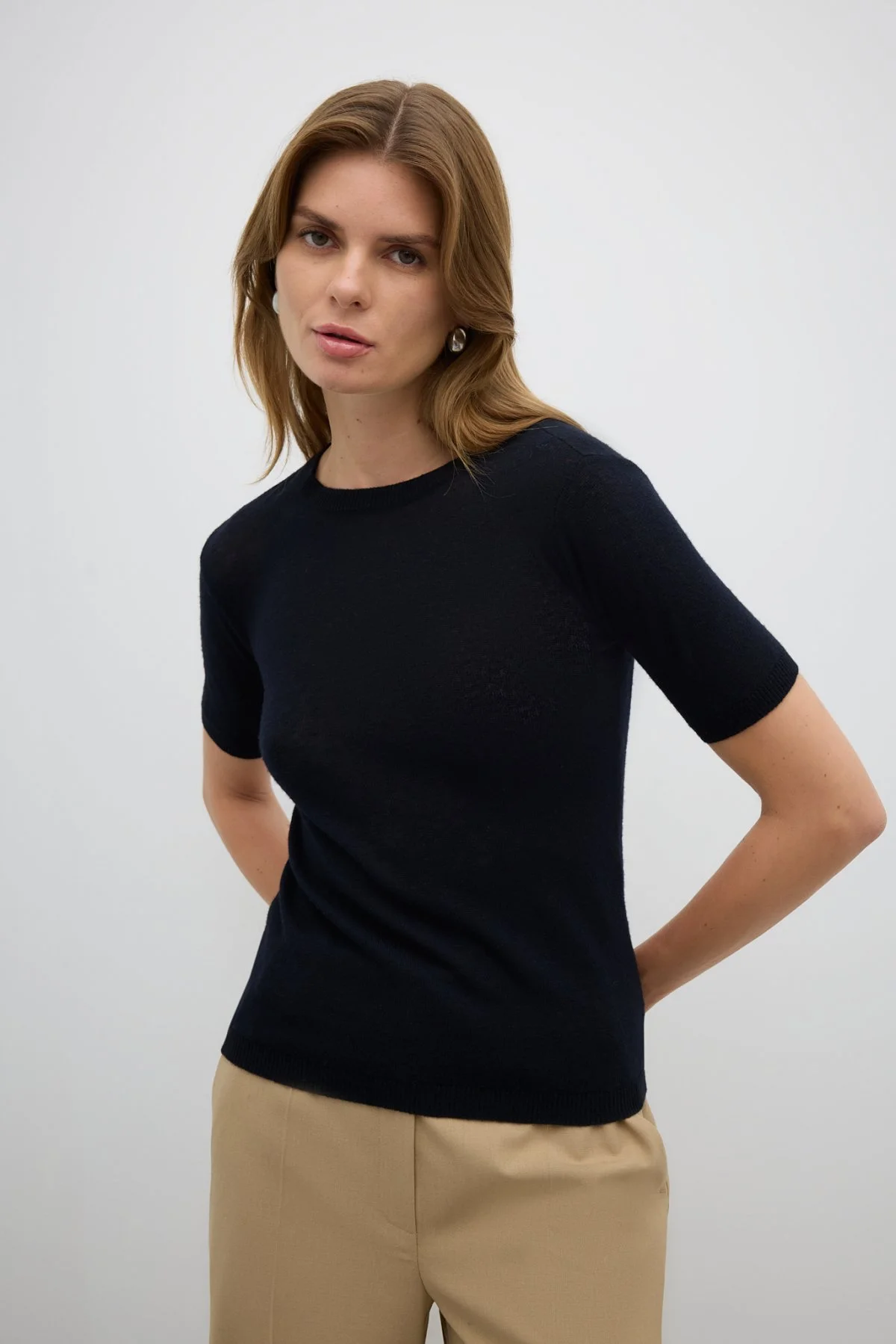 Bisiklet Yaka Triko Siyah - 3