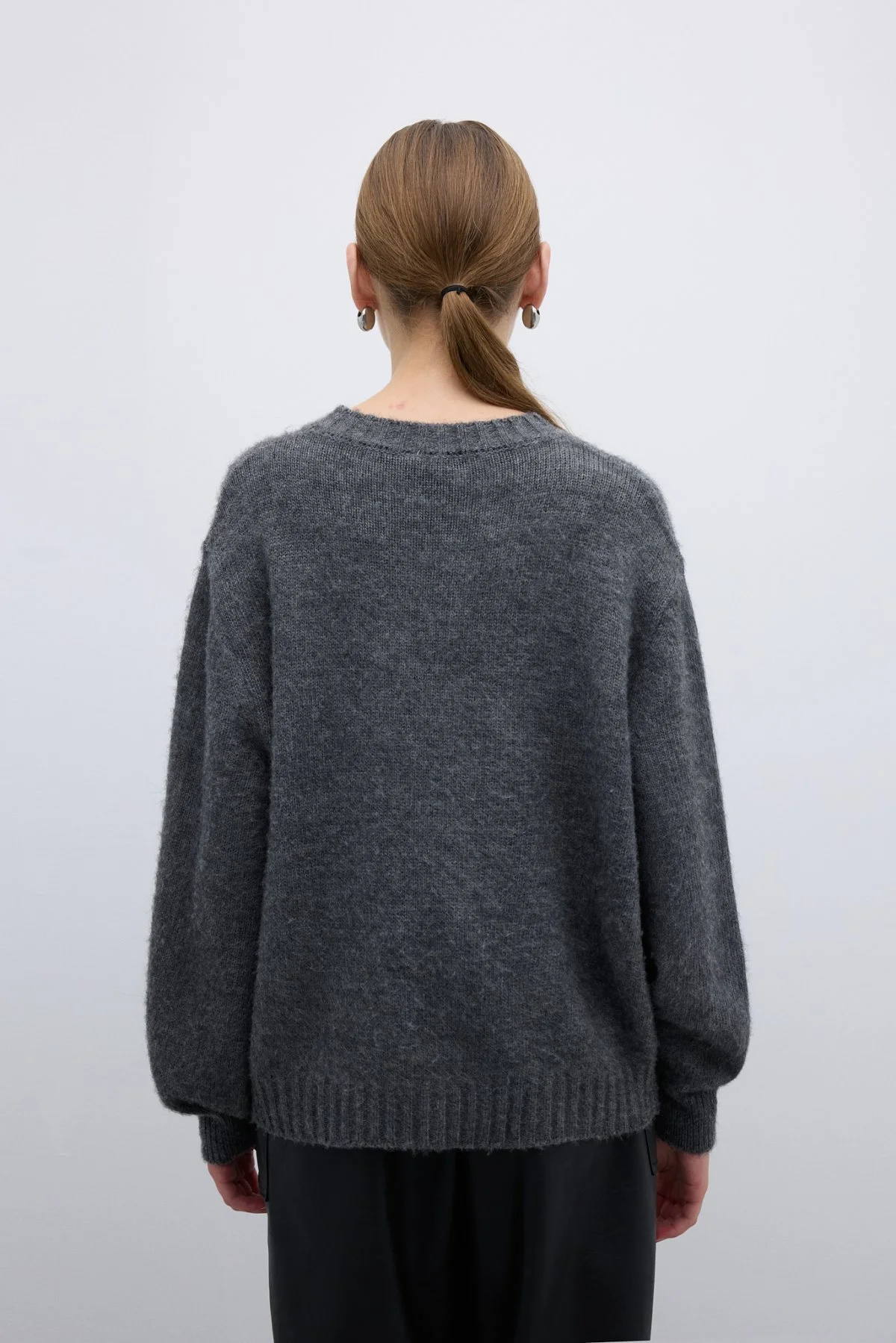 Yün Karışımlı Triko Kazak Standart Renk - 2