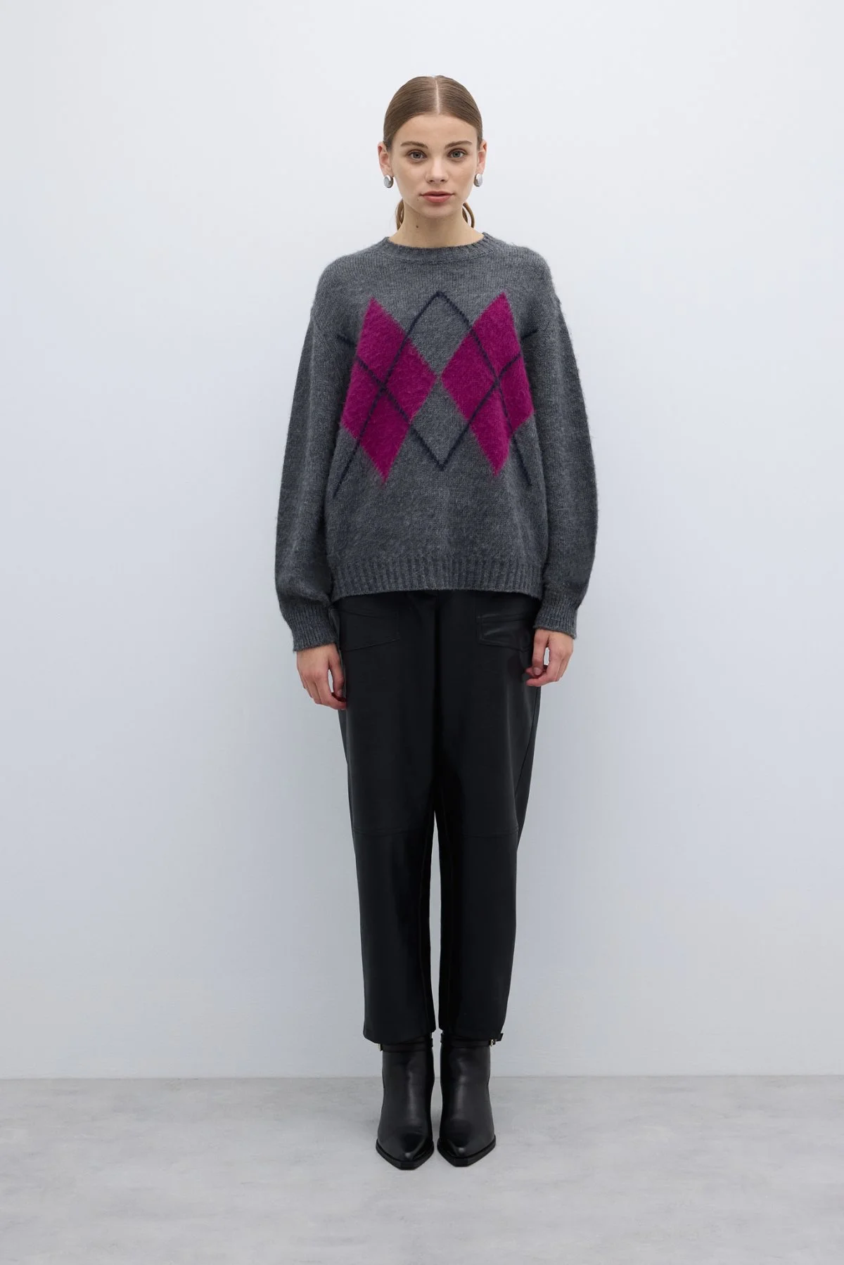 Yün Karışımlı Triko Kazak Standart Renk - 4