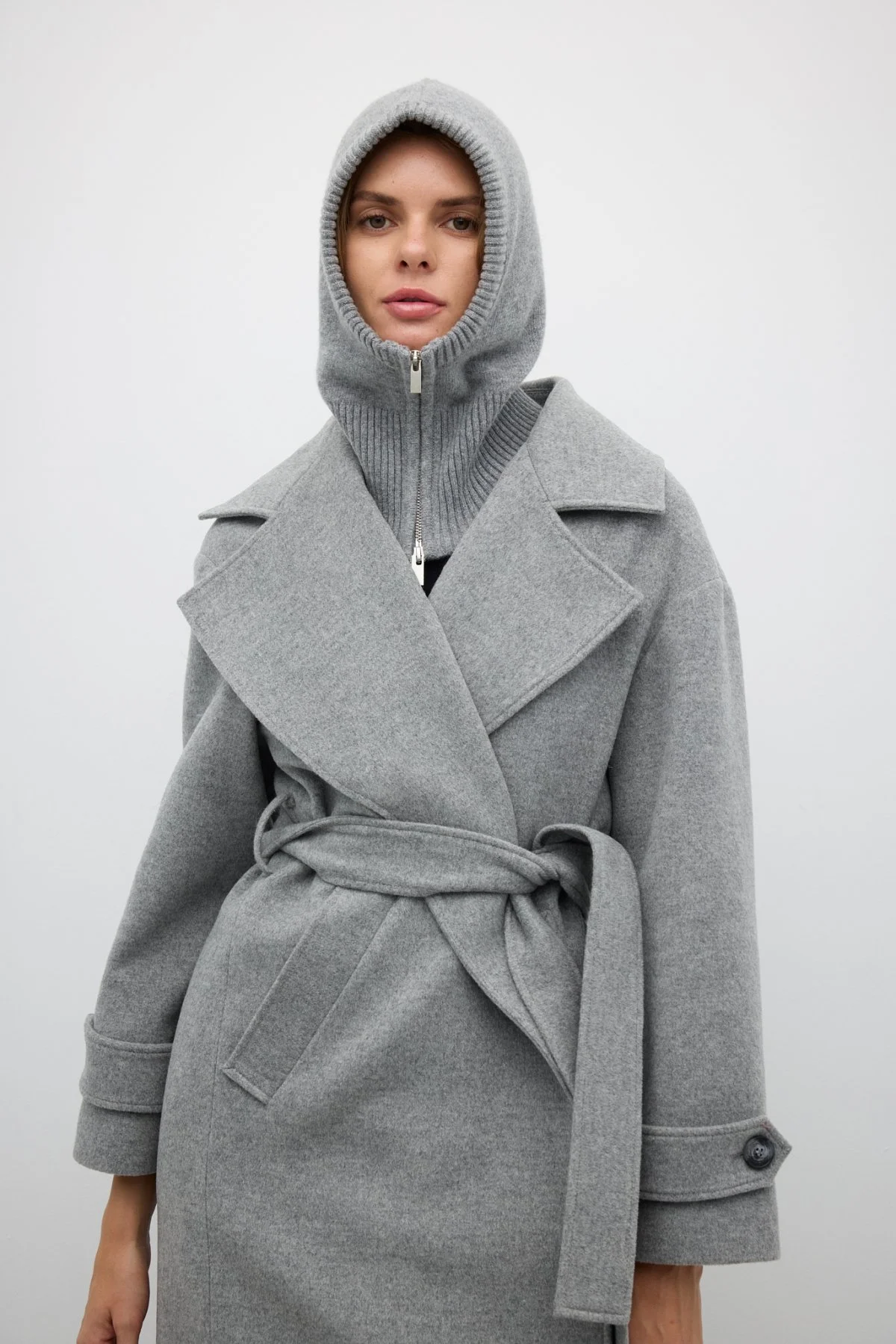 Yün Karışımlı Balaklava Gri - 2