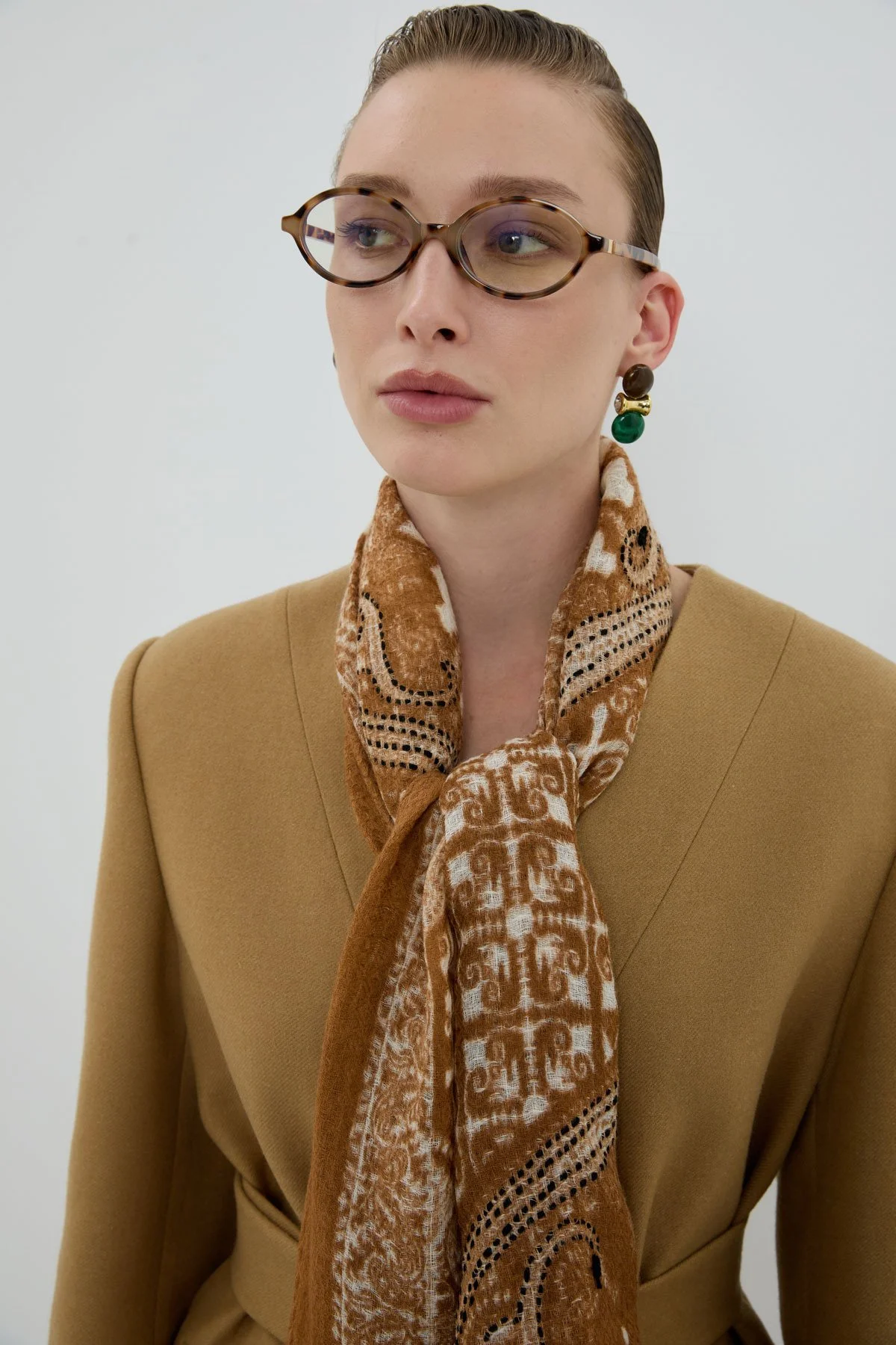 Yün ve İpek Karışımlı Şal Standart Renk - 3