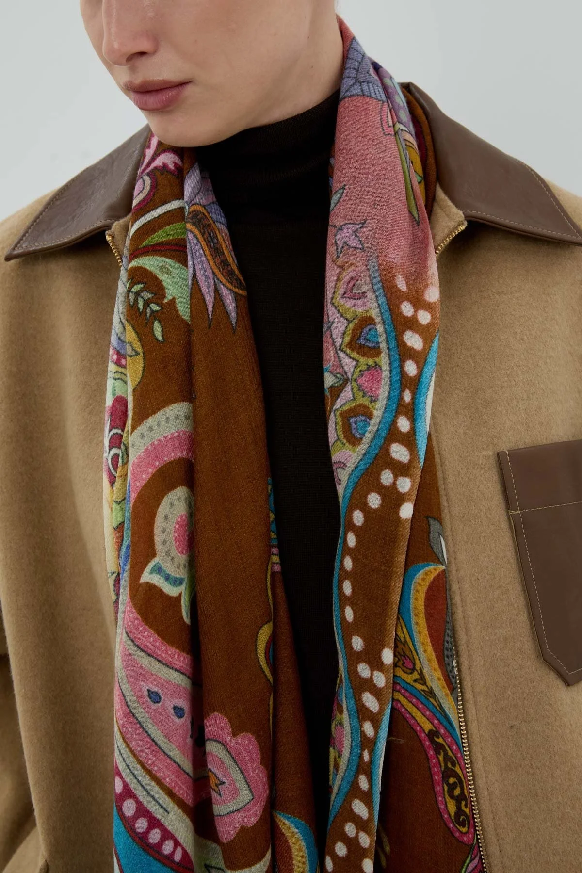 Yün ve İpek Karışımlı Şal Standart Renk - 2