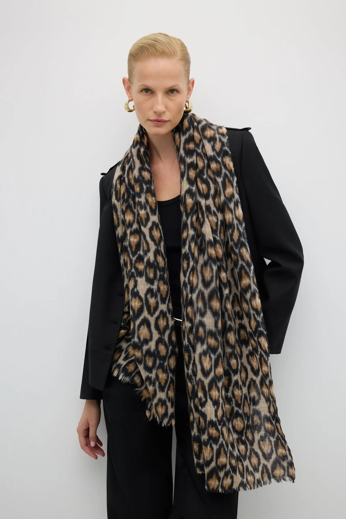 Leopar Desenli Şal Standart Renk - 1