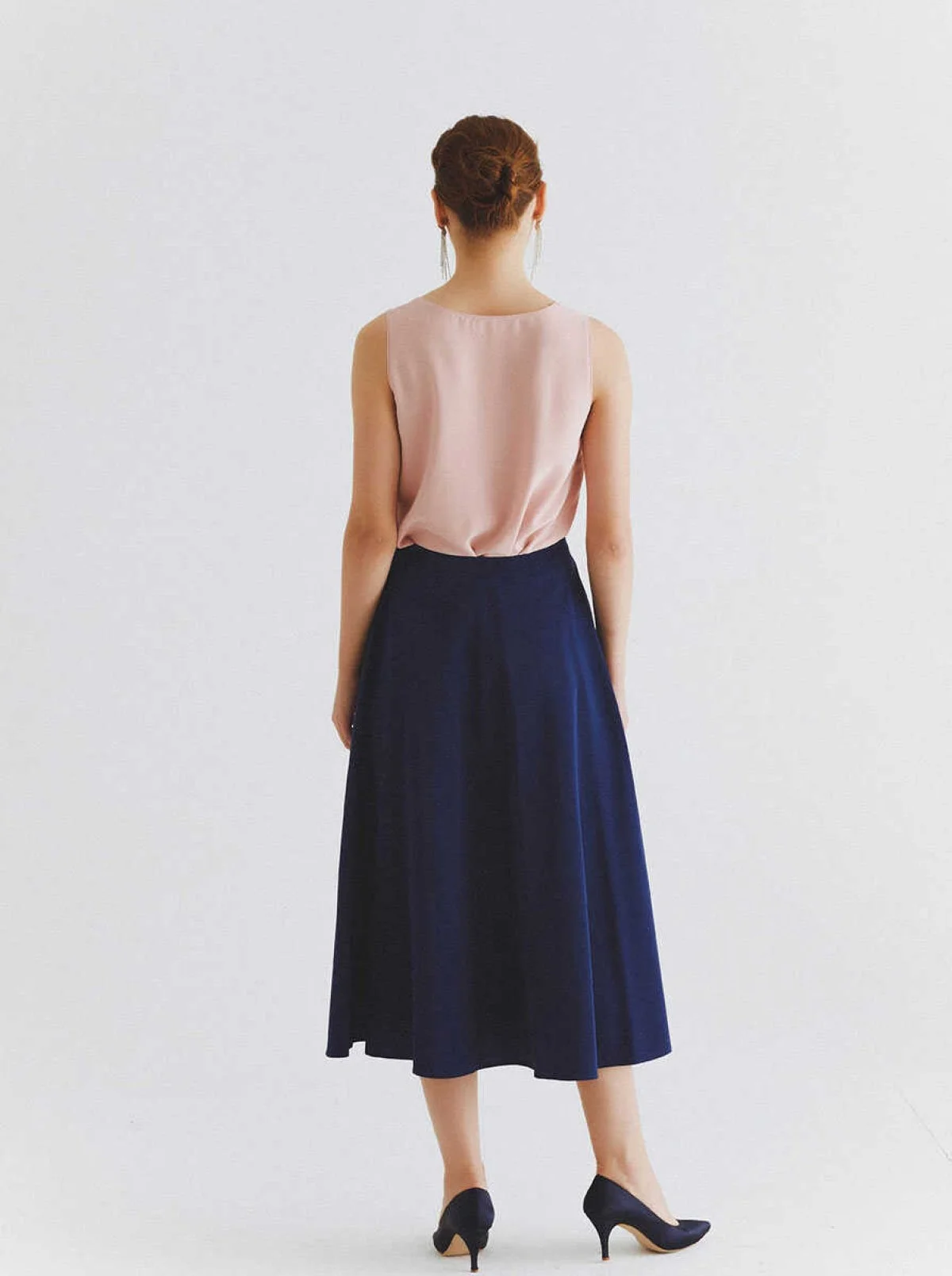  Kabarık Midi Etek Lacivert - 2