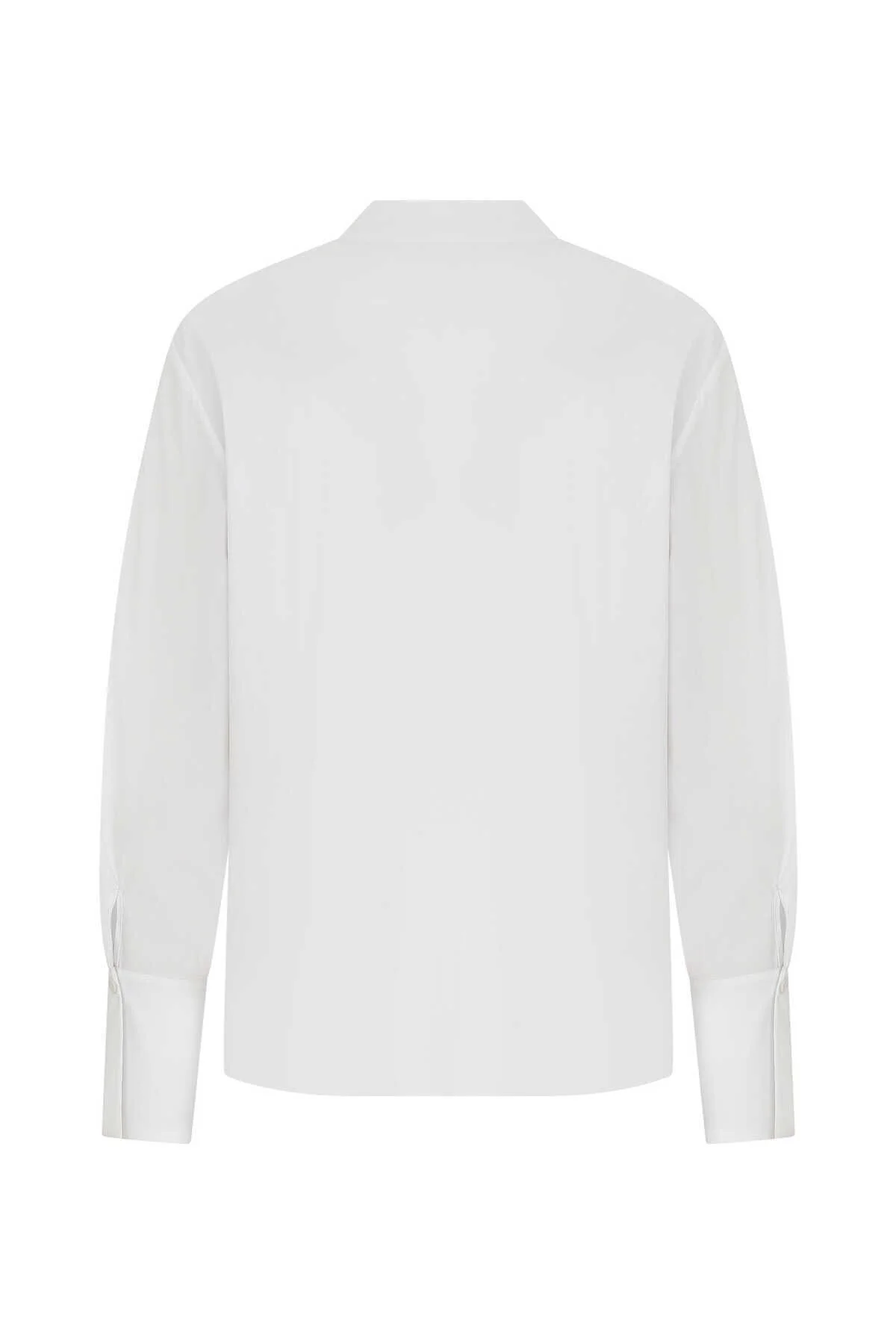 Yaka Detaylı Gömlek Beyaz - 5