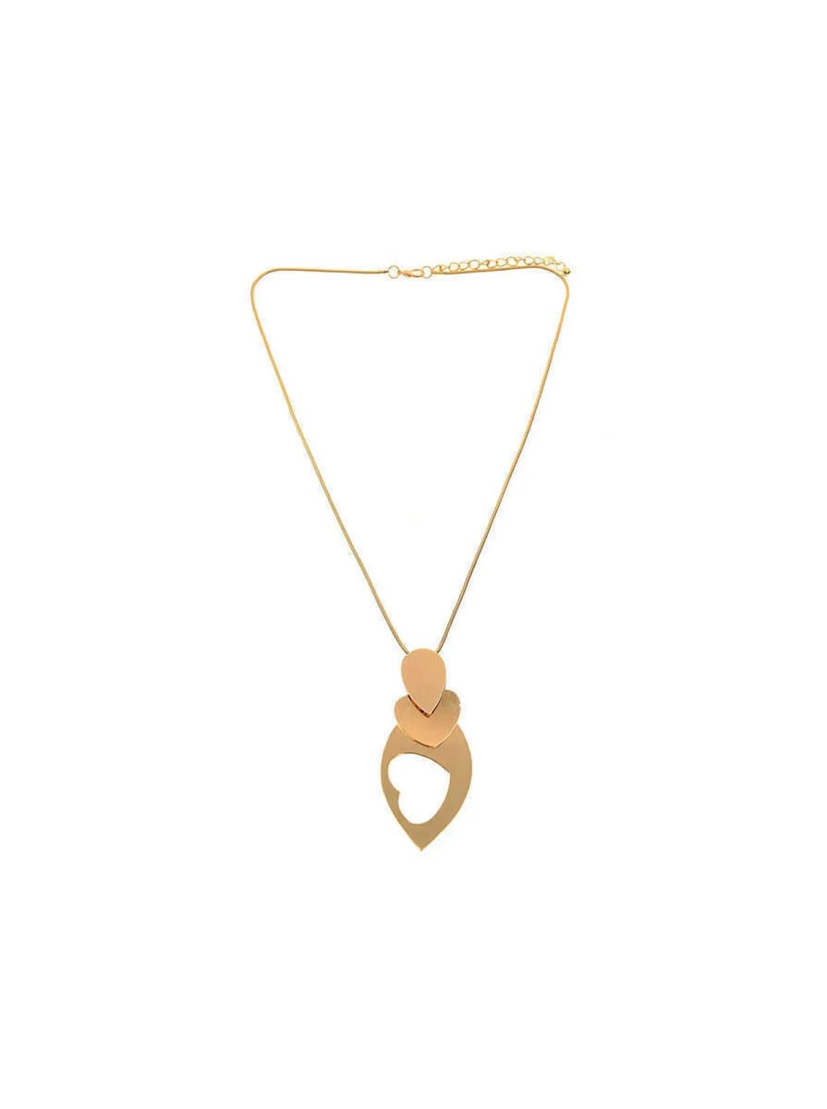 Kalp Detaylı Gold Kolye Gold - 1