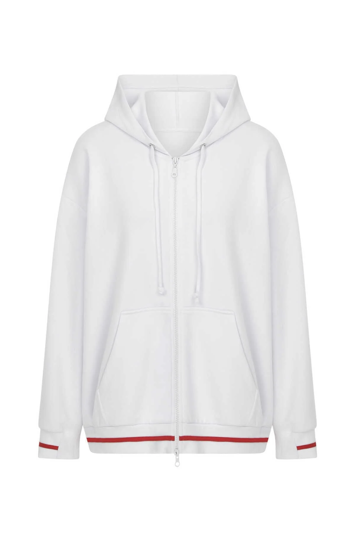 Kapüşonlu Kadın Sweatshirt Beyaz - 4