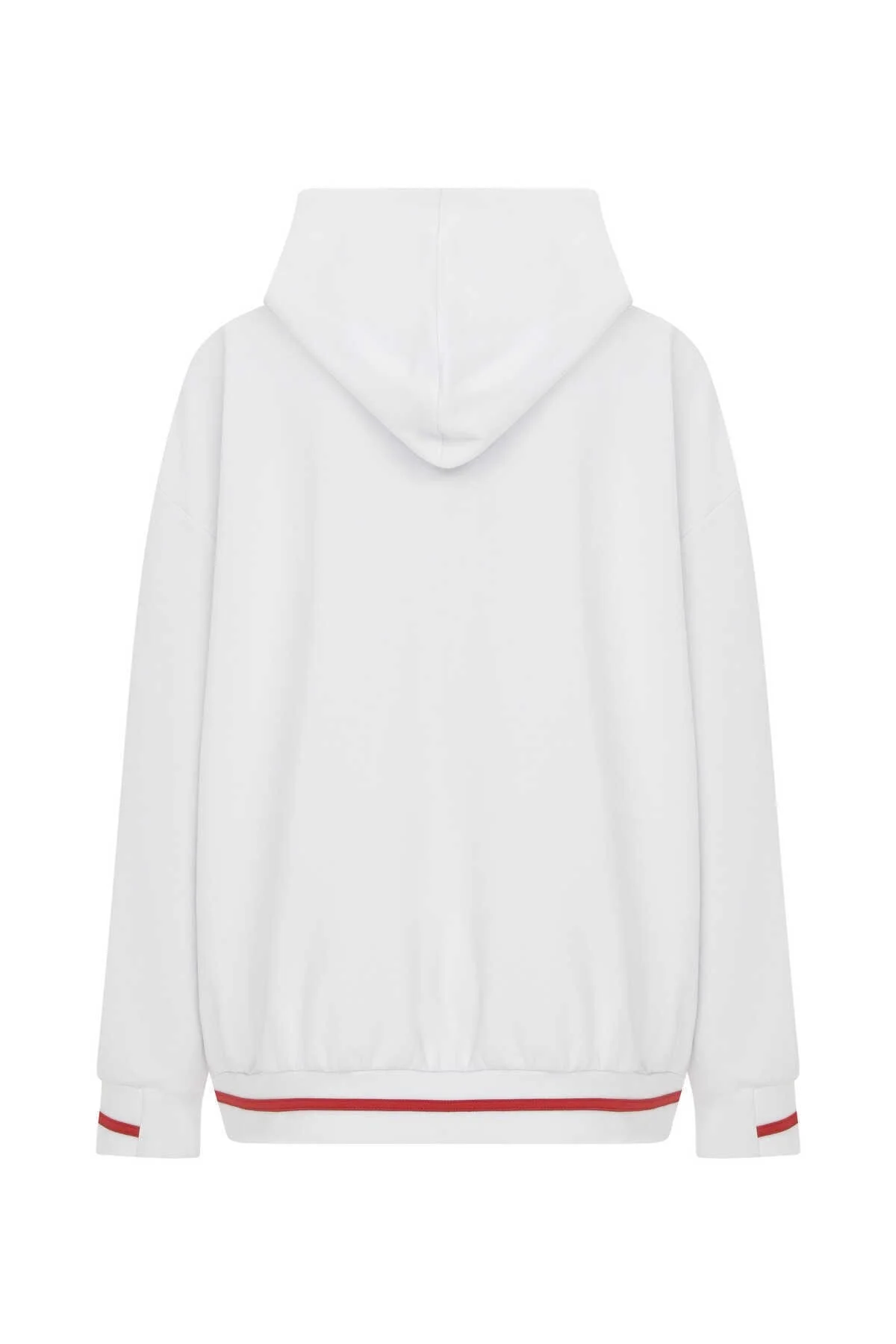 Kapüşonlu Kadın Sweatshirt Beyaz - 5