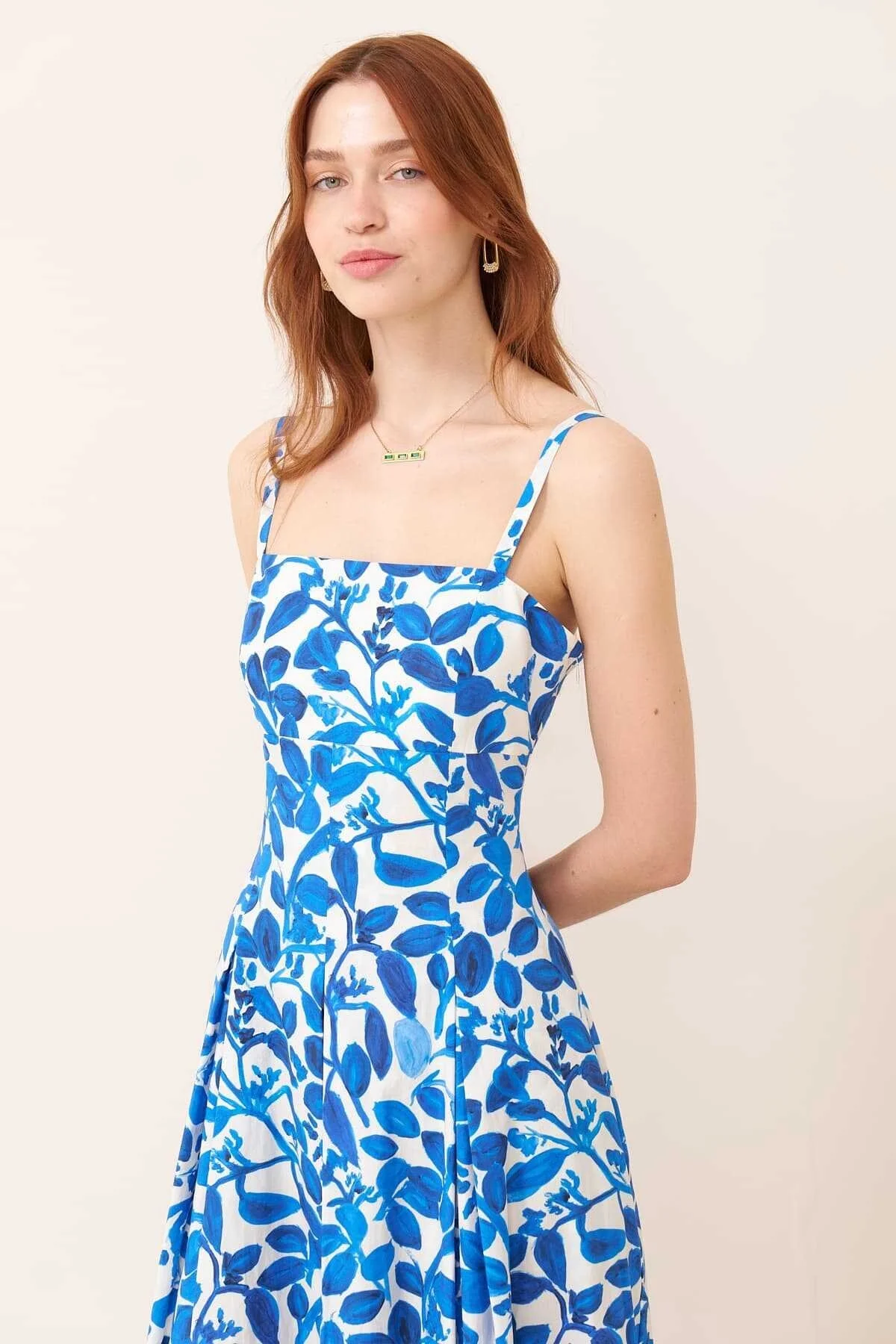 Kare Yakalı Maksi Boy Elbise Standart Renk - 4