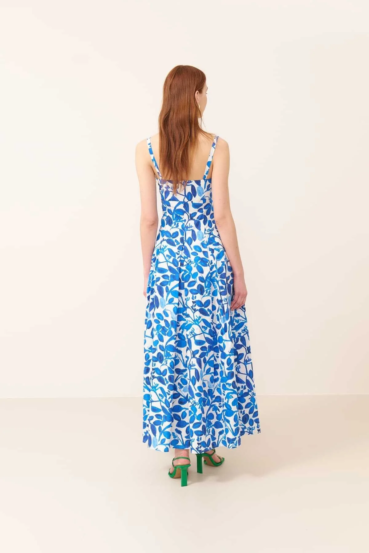 Kare Yakalı Maksi Boy Elbise Standart Renk - 2