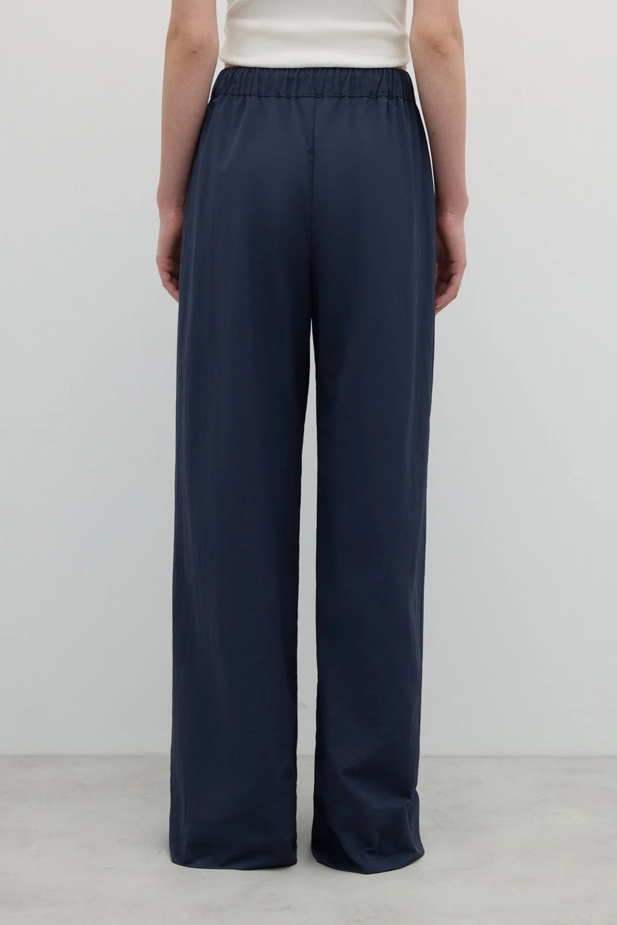 Kargo Cepli Geniş Paça Beli Lastikli Pantolon Lacivert - 2